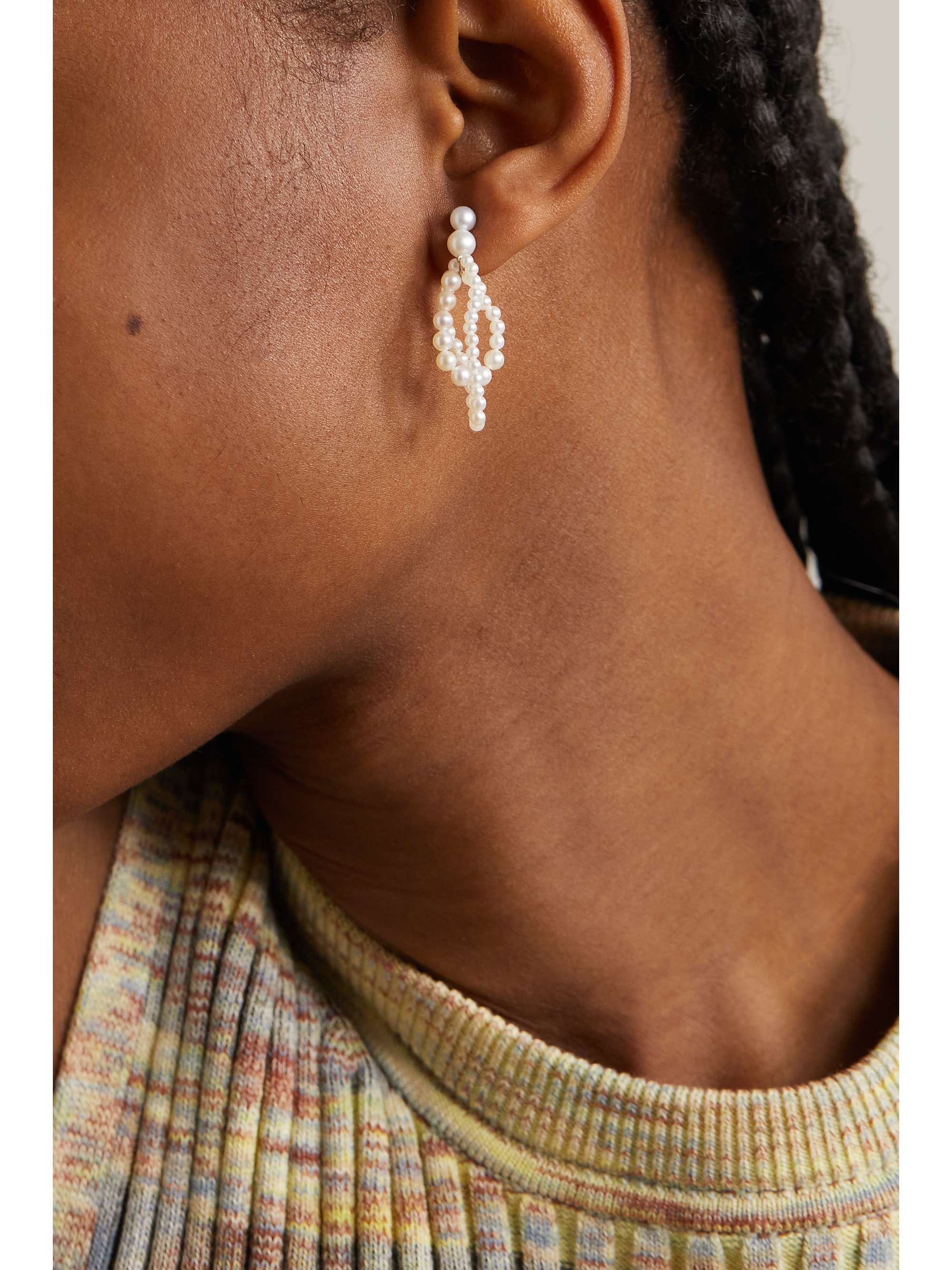 SOPHIE BILLE BRAHE Petite Wrapped 14-karat recycled gold pearl single earring