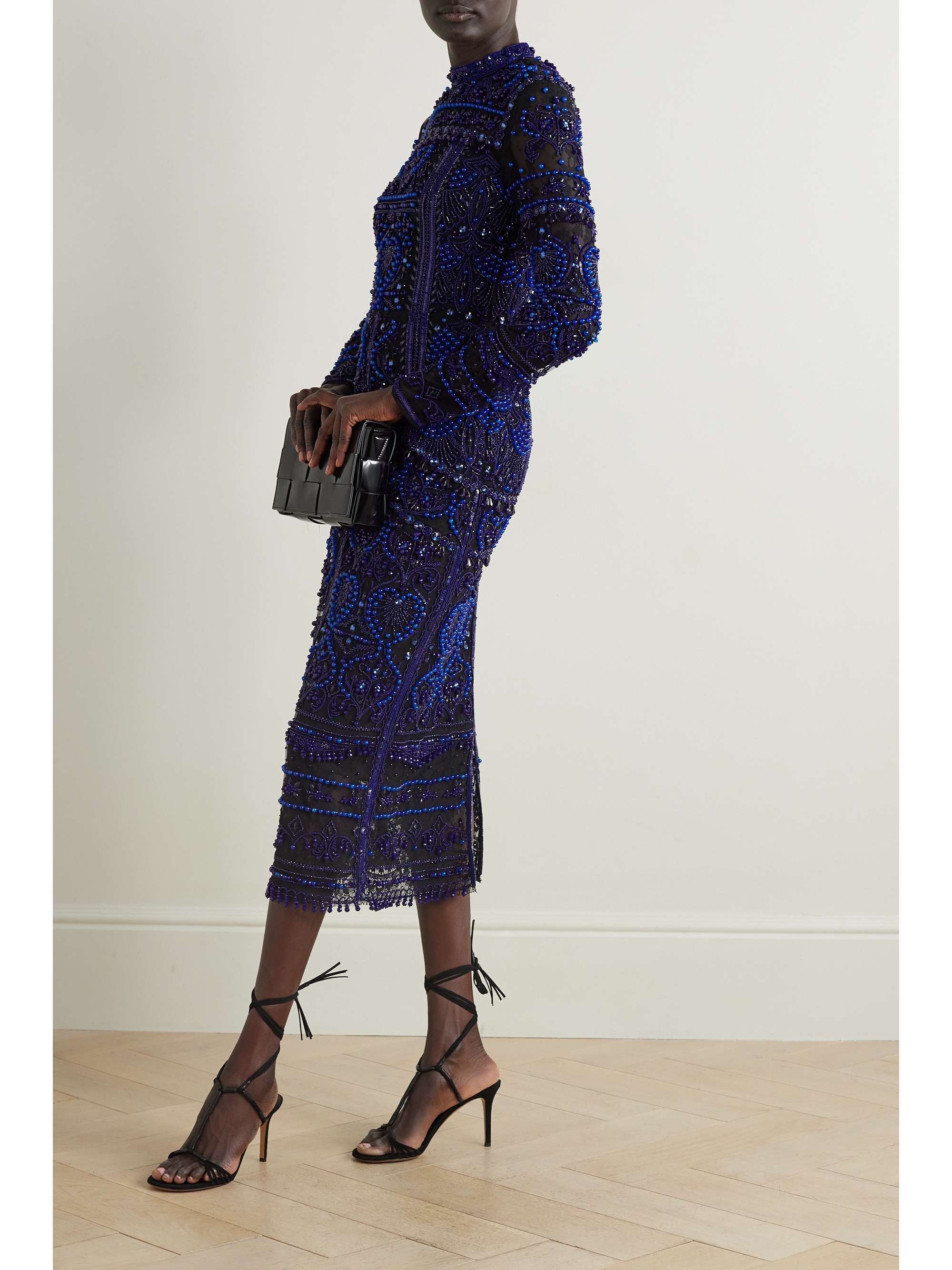 ERDEM Embellished embroidered cotton-tulle midi dress | NET-A-PORTER