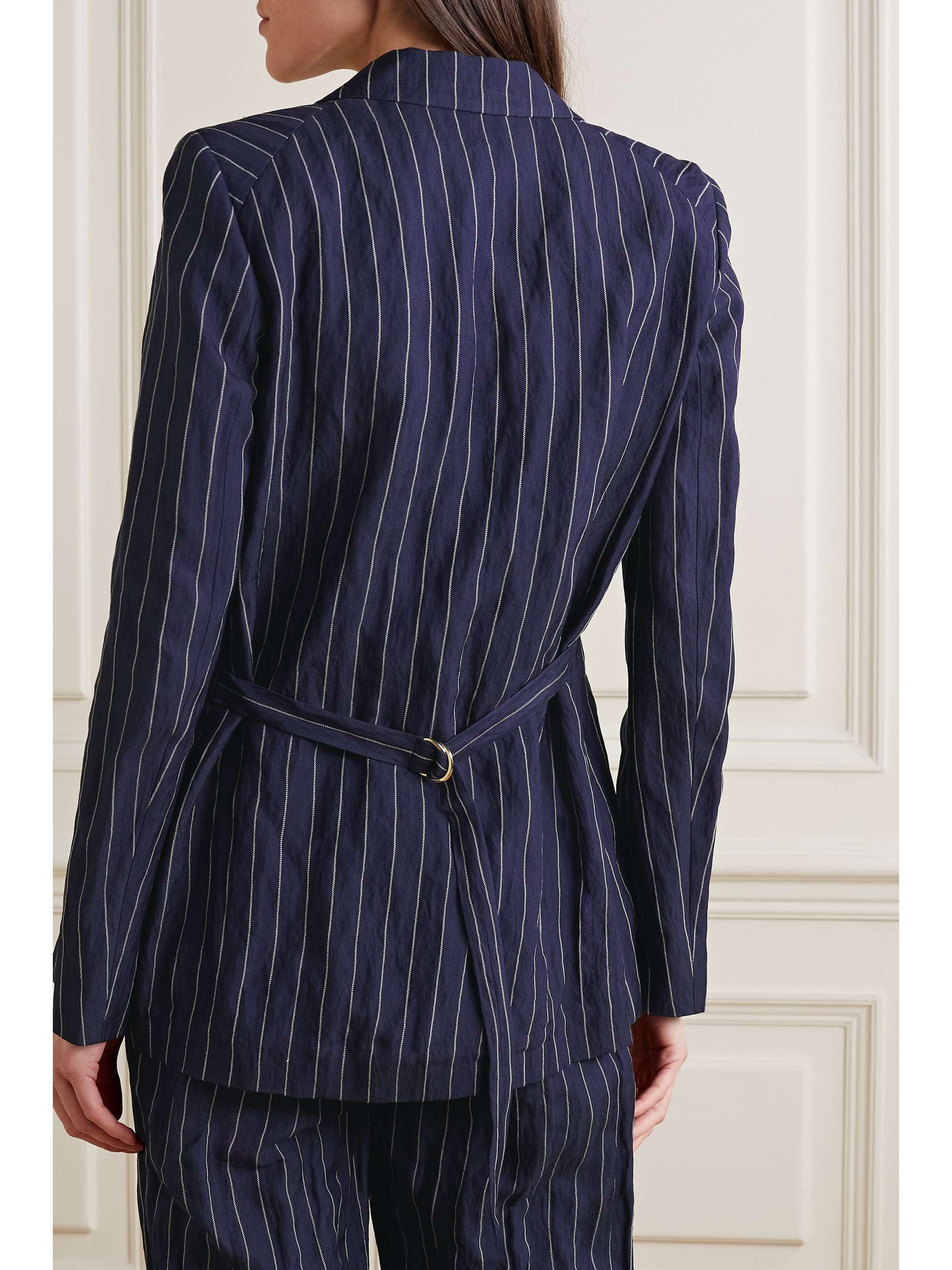 LAFAYETTE 148 细条纹金属感斜纹布西装外套