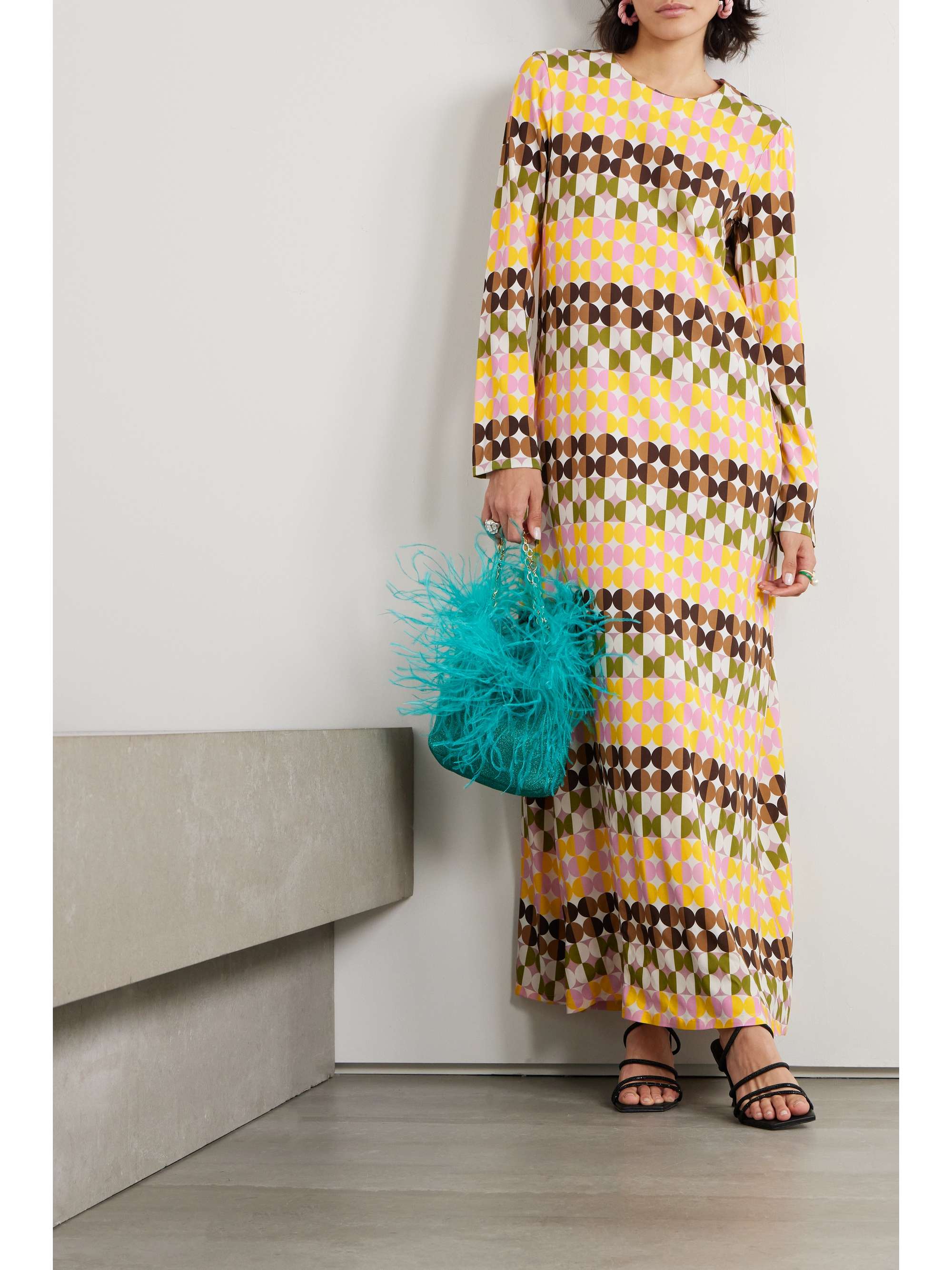 Crepe midi store dress