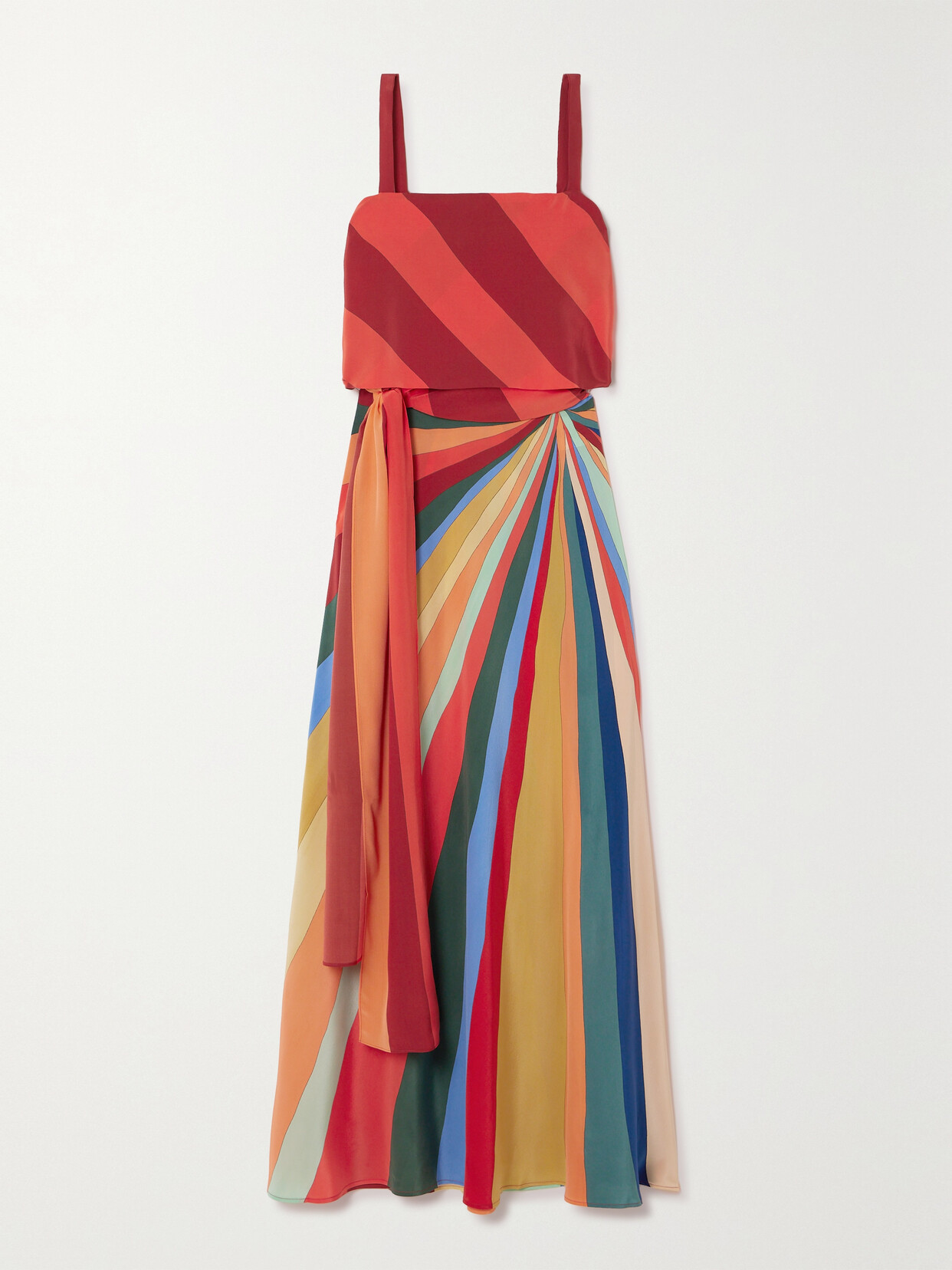 La DoubleJ - Slip-around Layered Printed Silk Crepe De Chine Maxi Dress - Multi