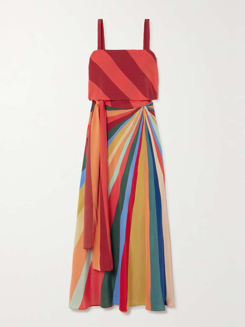 La DoubleJ Slip-around Layered Printed Silk Crepe De Chine Maxi Dress