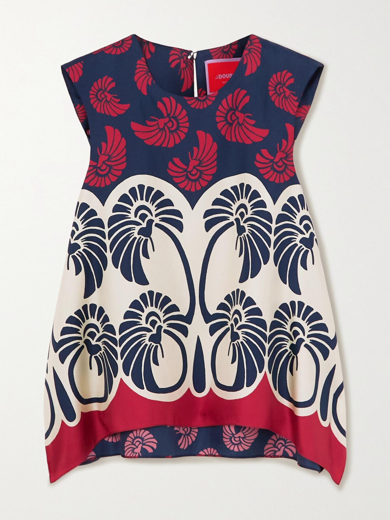 LA DOUBLEJ SAN CARLO PRINTED SILK-TWILL TOP