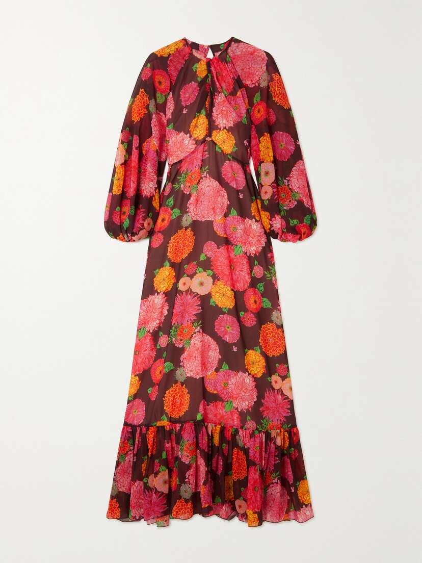 La DoubleJ Eve Floral-print Chiffon Maxi Dress - xx large