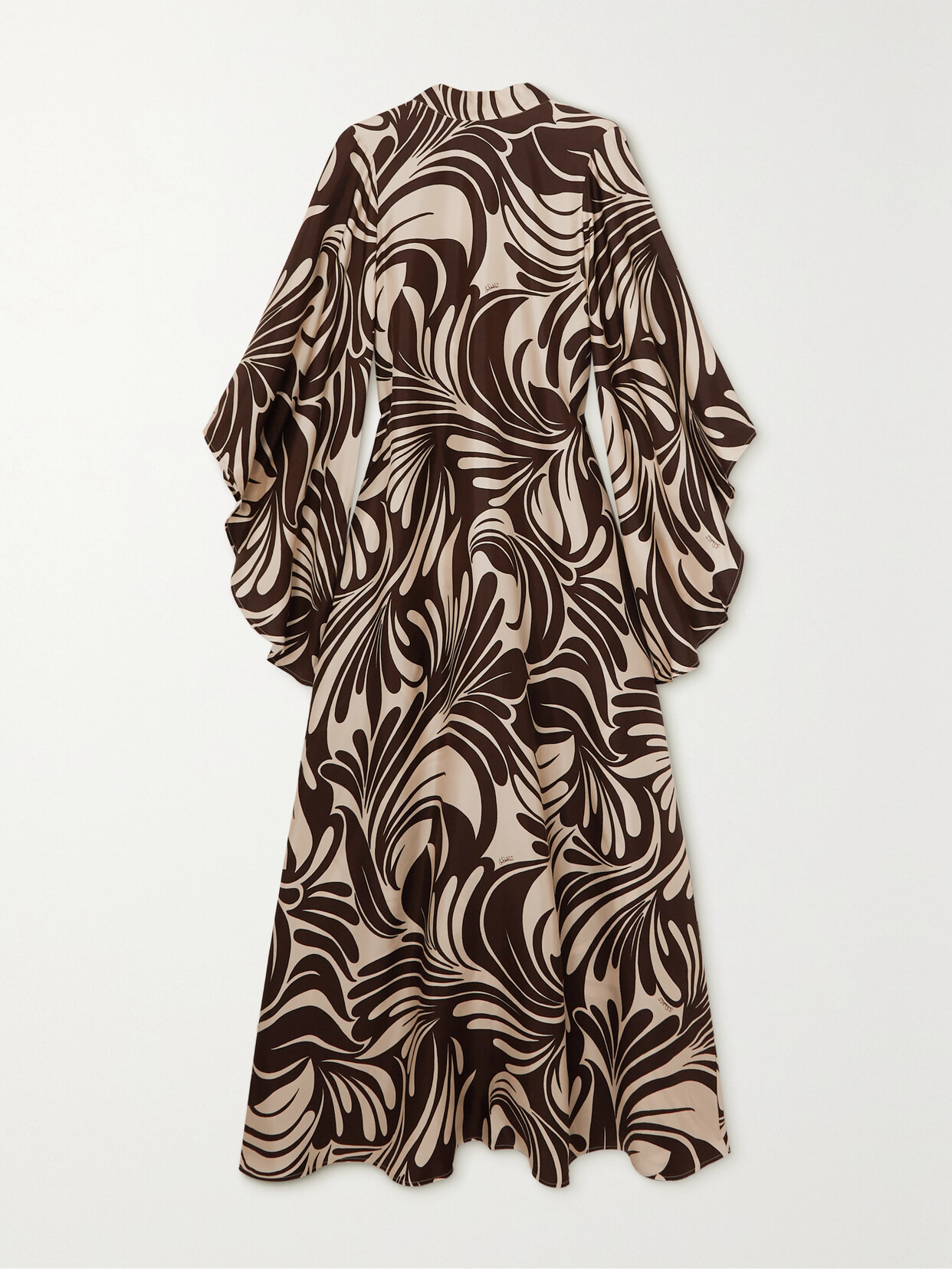 La DoubleJ - Magnifico Printed Silk-twill Maxi Dress - Brown