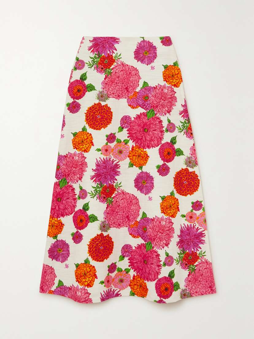 La DoubleJ A-long Floral-print Cotton-blend Midi Skirt - xx large