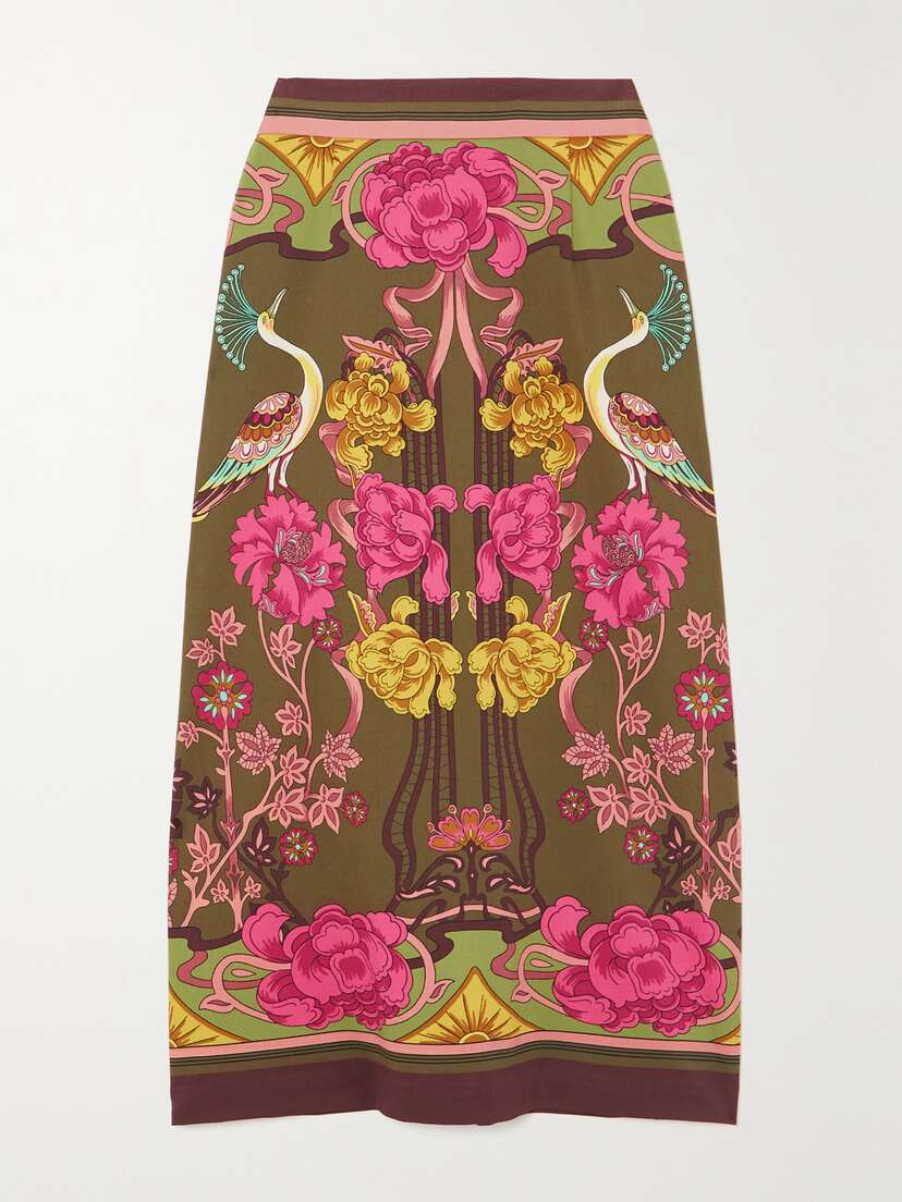 La DoubleJ Baia Printed Cotton-blend Twill Midi Skirt -  - xx large