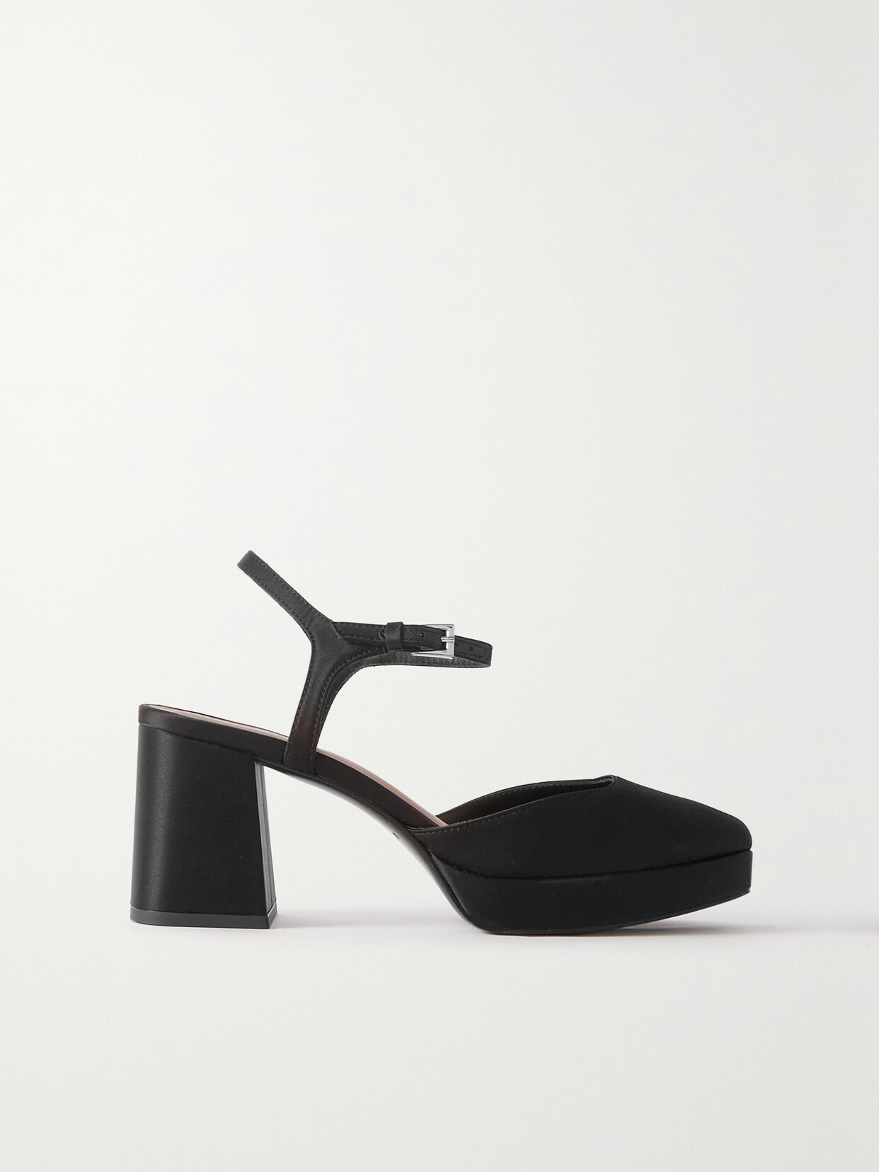 REFORMATION + Net Sustain Marisol Satin Platform Pumps