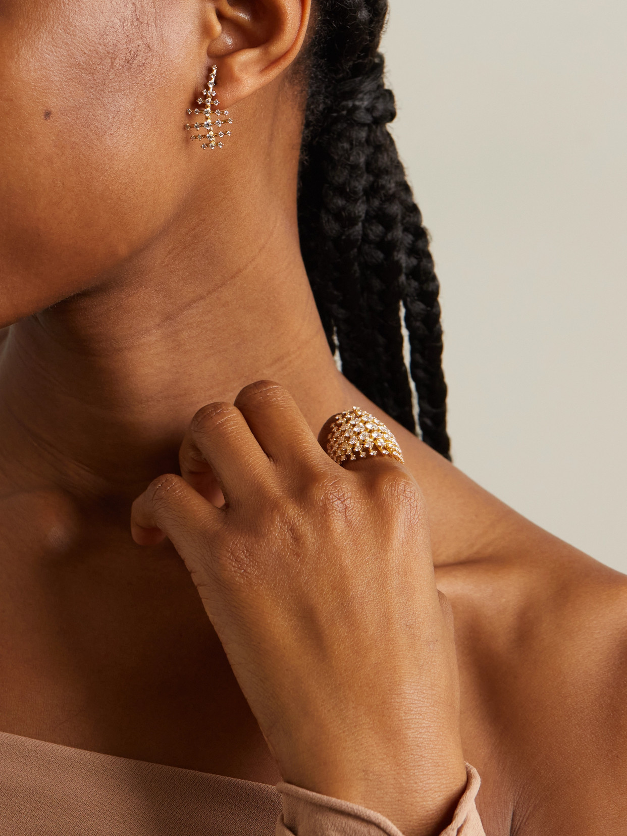 Fernando Jorge Disco Mini 18-karat Gold Diamond Earrings In Gold