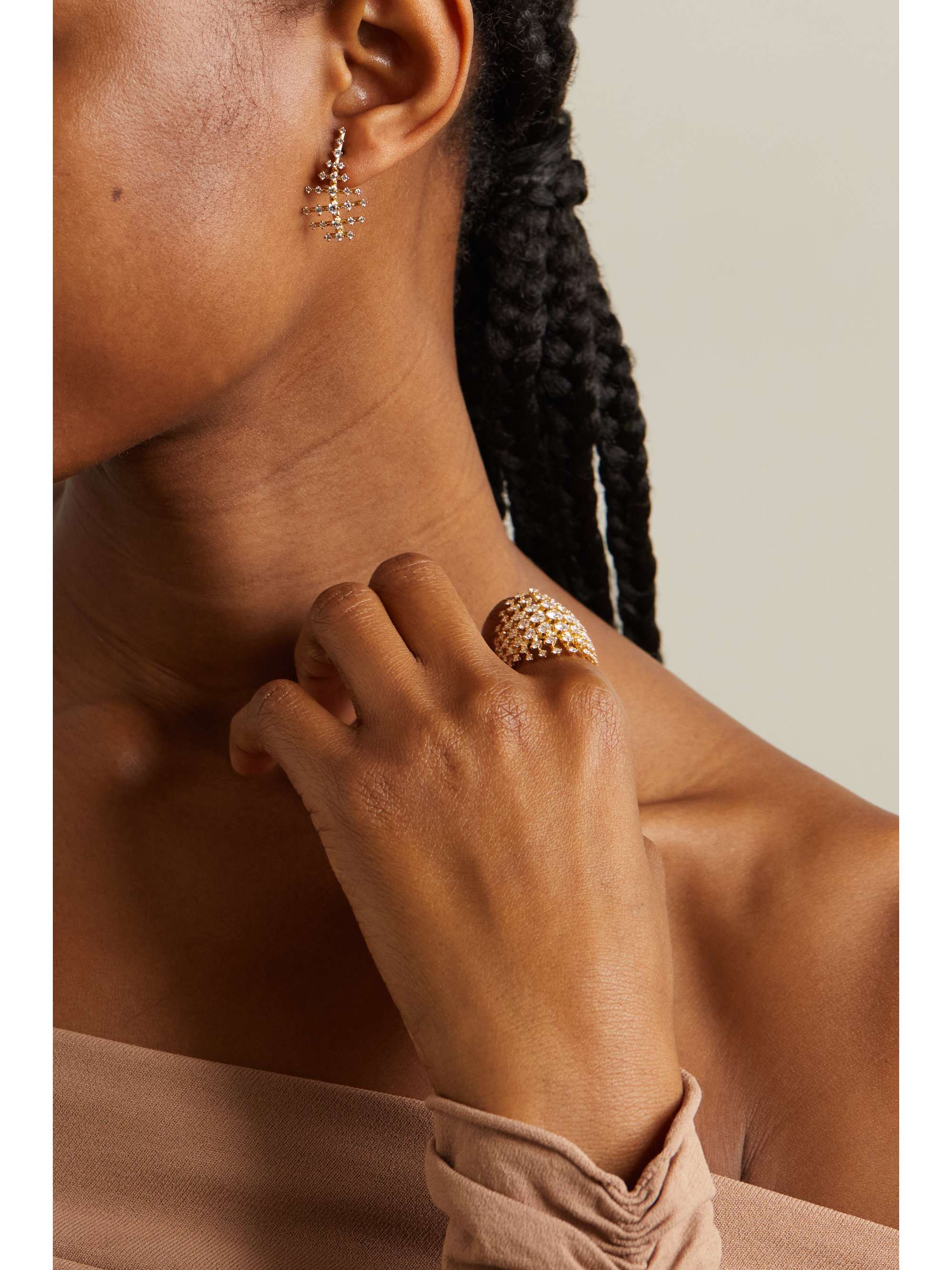 FERNANDO JORGE Disco Mini 18-karat gold diamond earrings