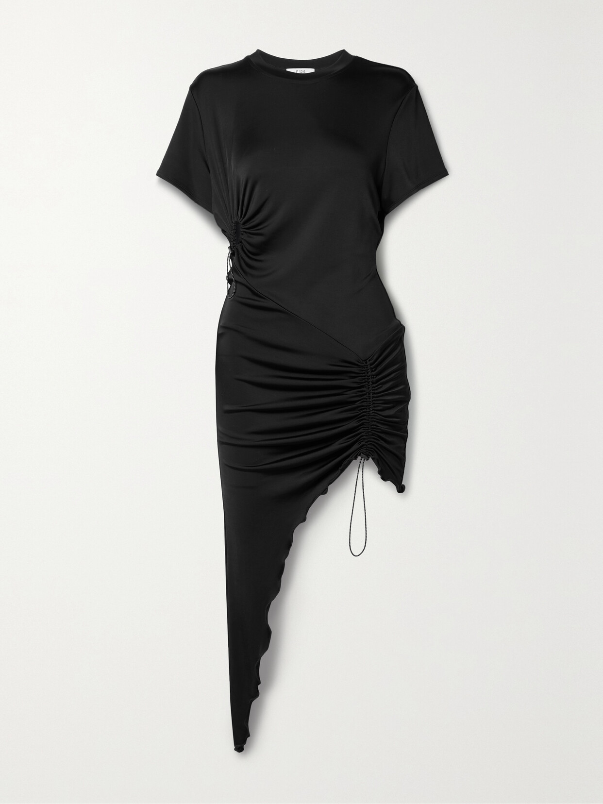 Et Ochs + Net Sustain Brielle Asymmetric Ruched Stretch-jersey Dress - Black