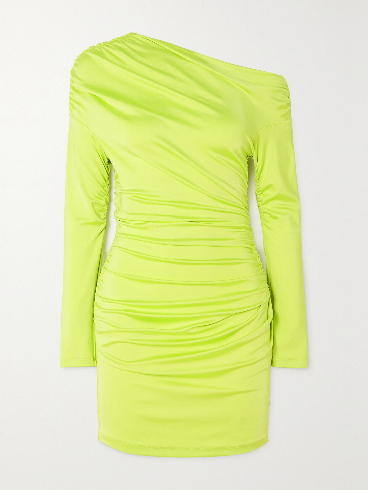 Et Ochs + Net Sustain Freya Ruched Satin-jersey Mini Dress - Yellow