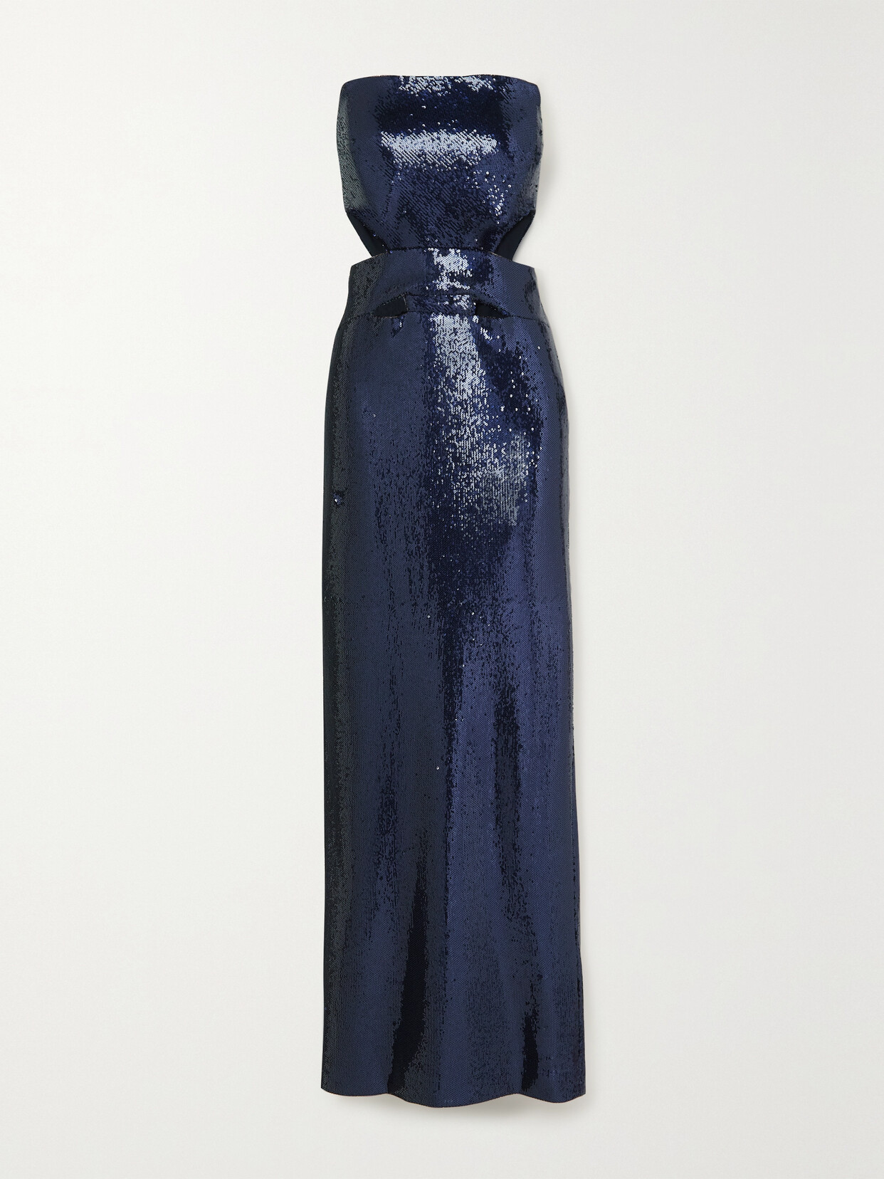 Et Ochs - Ava Strapless Cutout Sequined Satin Gown - Blue