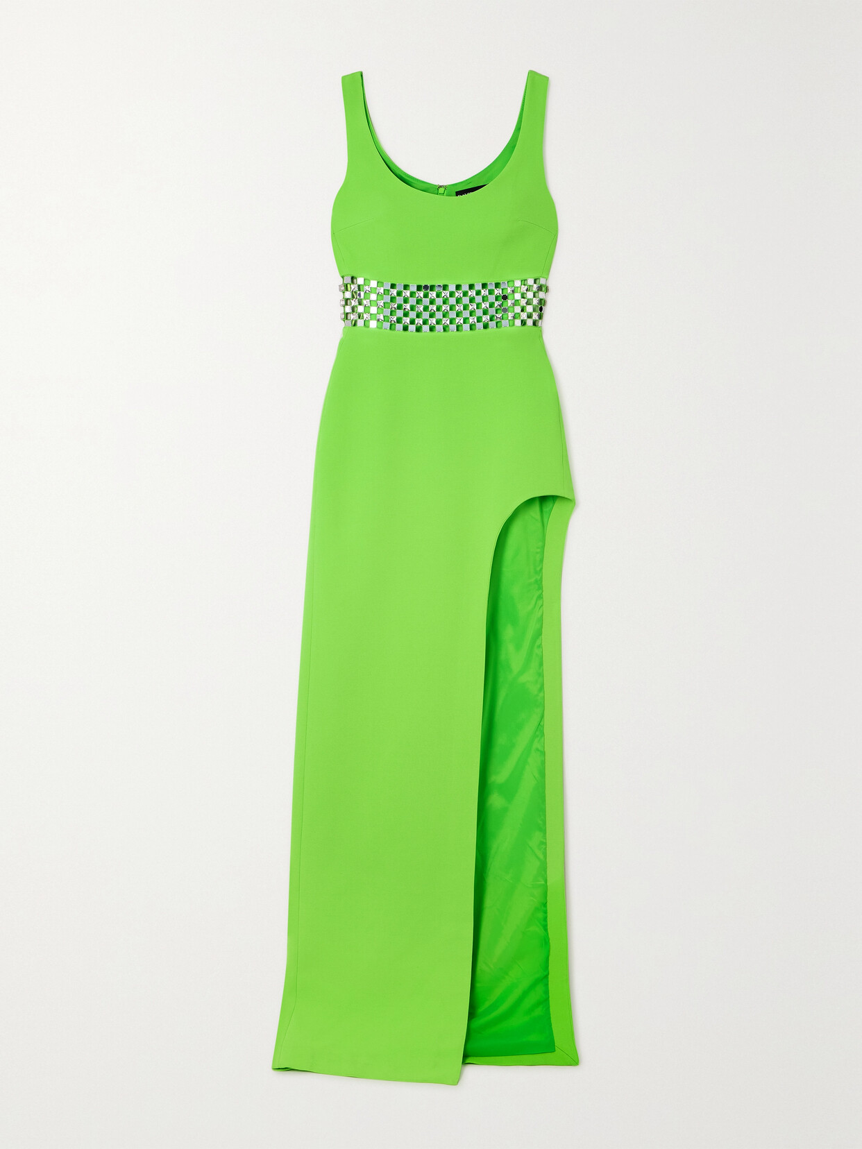 David Koma Embellished Cady Gown In Green