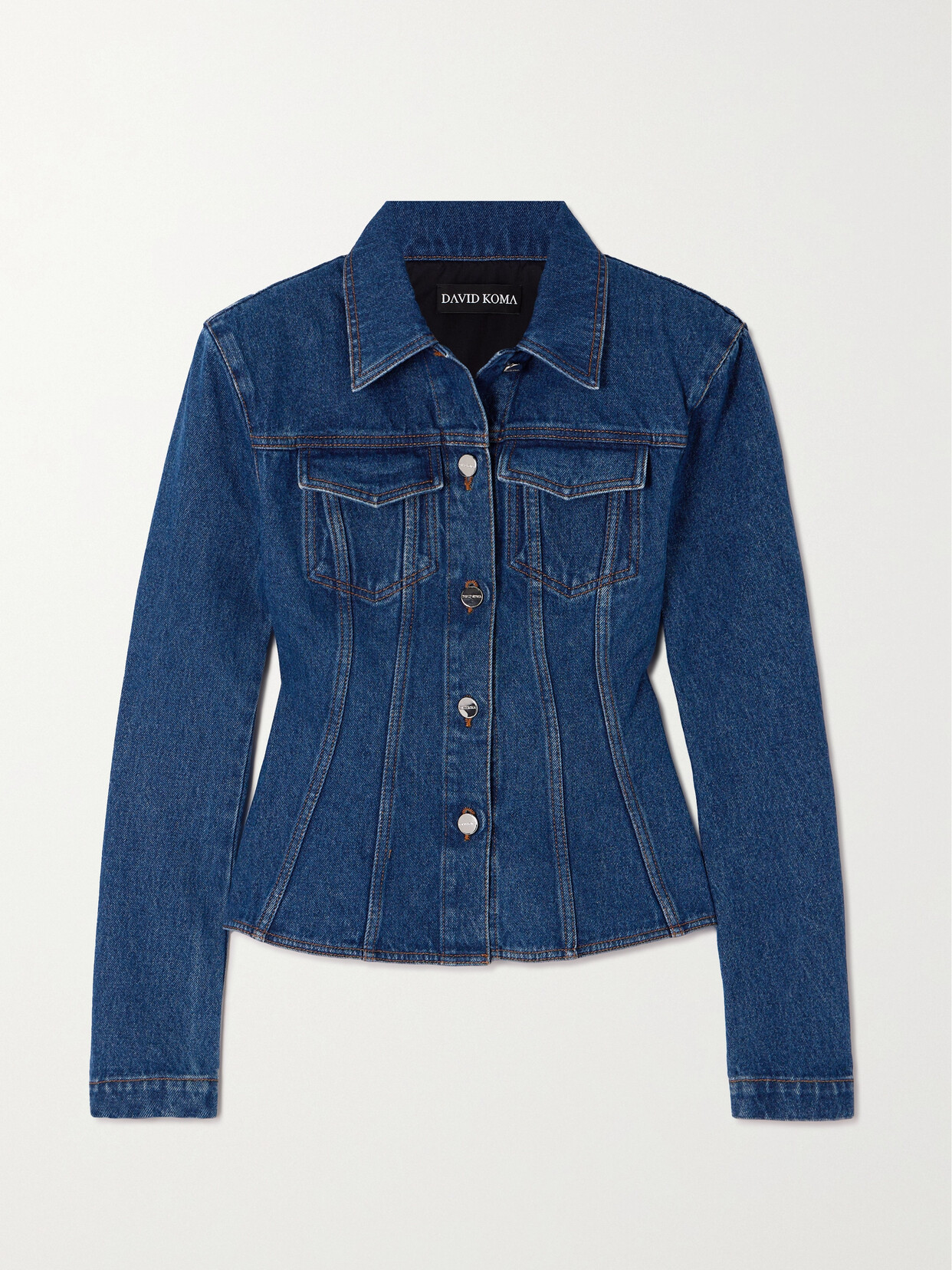 David Koma Paneled Denim Jacket - Blue