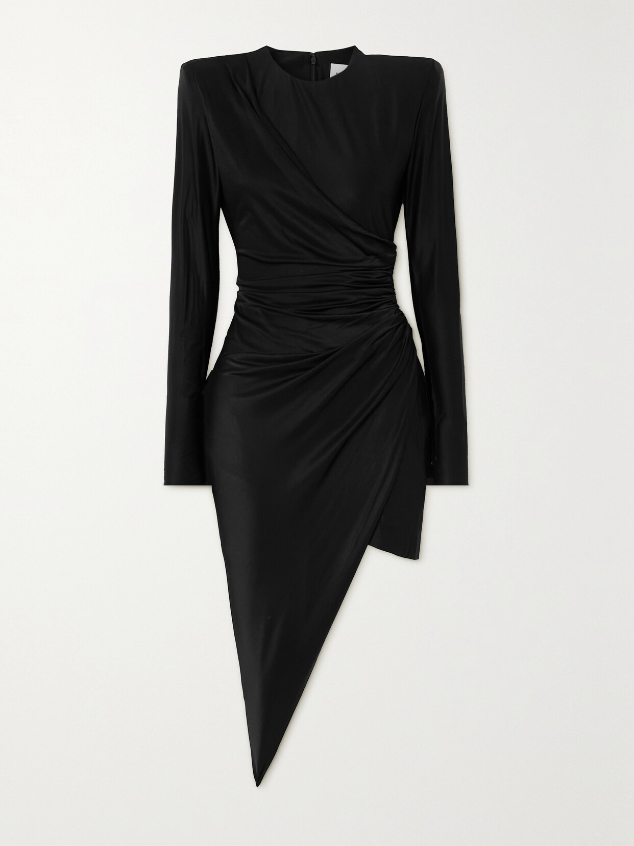 ALEXANDRE VAUTHIER ASYMMETRIC DRAPED STRETCH-SATIN MINI DRESS