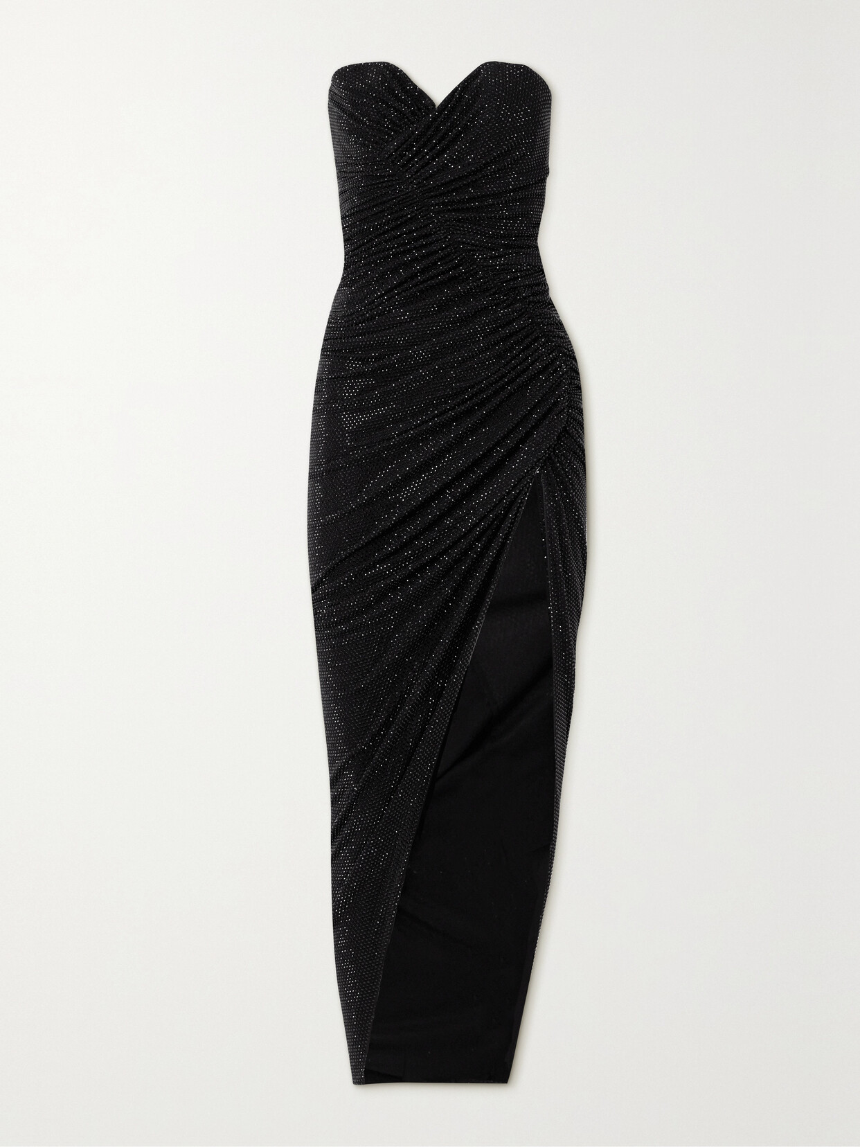 Alexandre Vauthier Strapless Crystal-embellished Stretch-jersey Maxi Dress In Black