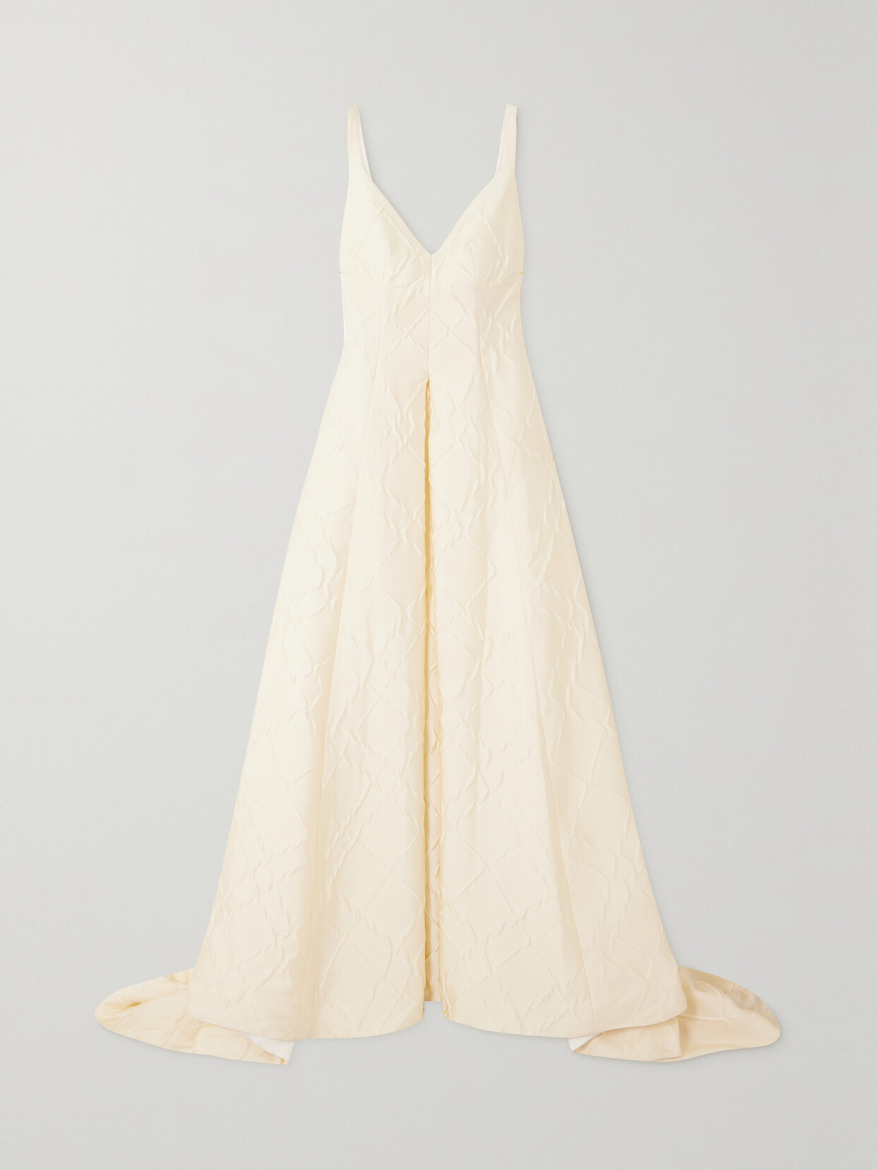 Emilia Wickstead Merise Pleated Cloqué Gown In Ivory