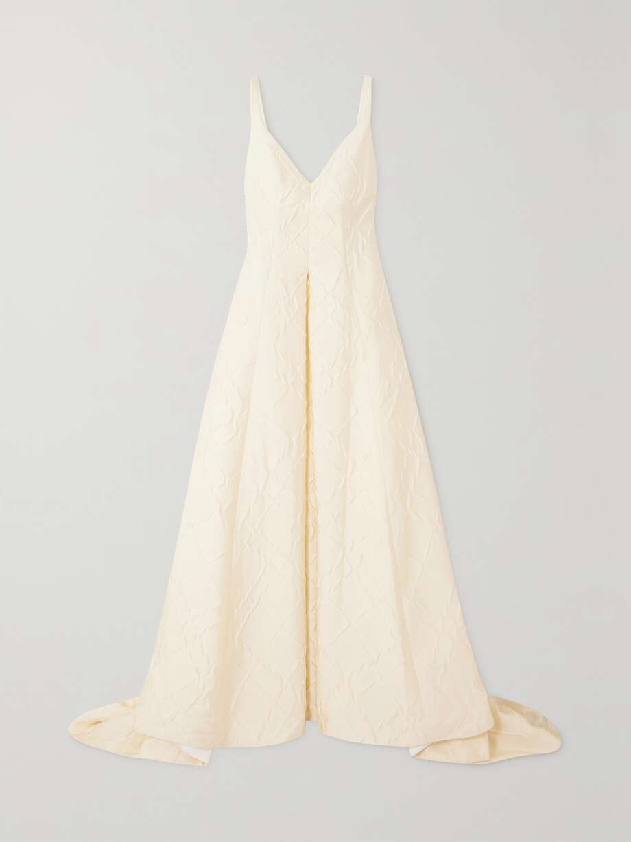 merise pleated cloqué gown