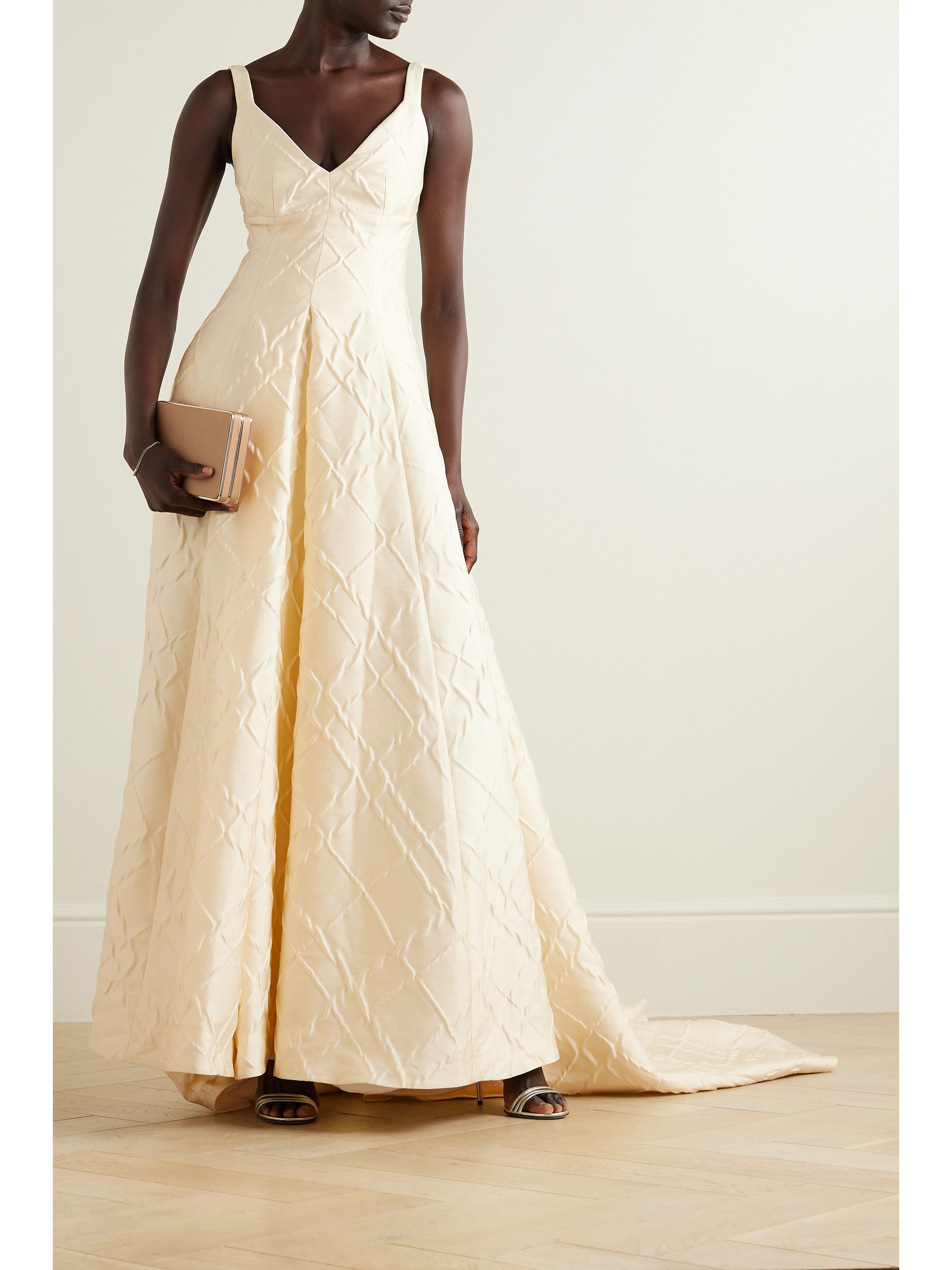Emilia Wickstead Merise pleated cloqué gown