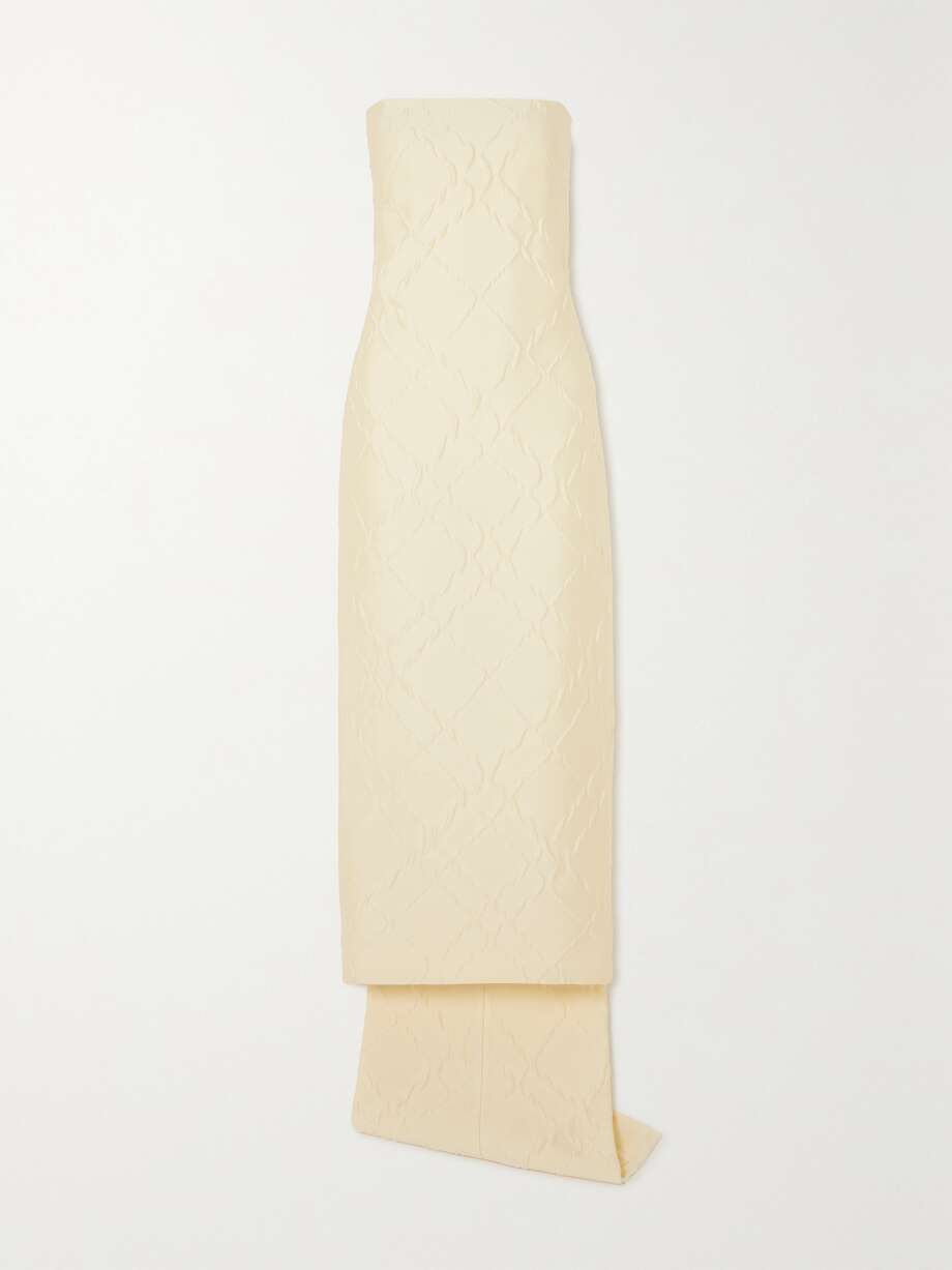 hattie strapless jacquard gown