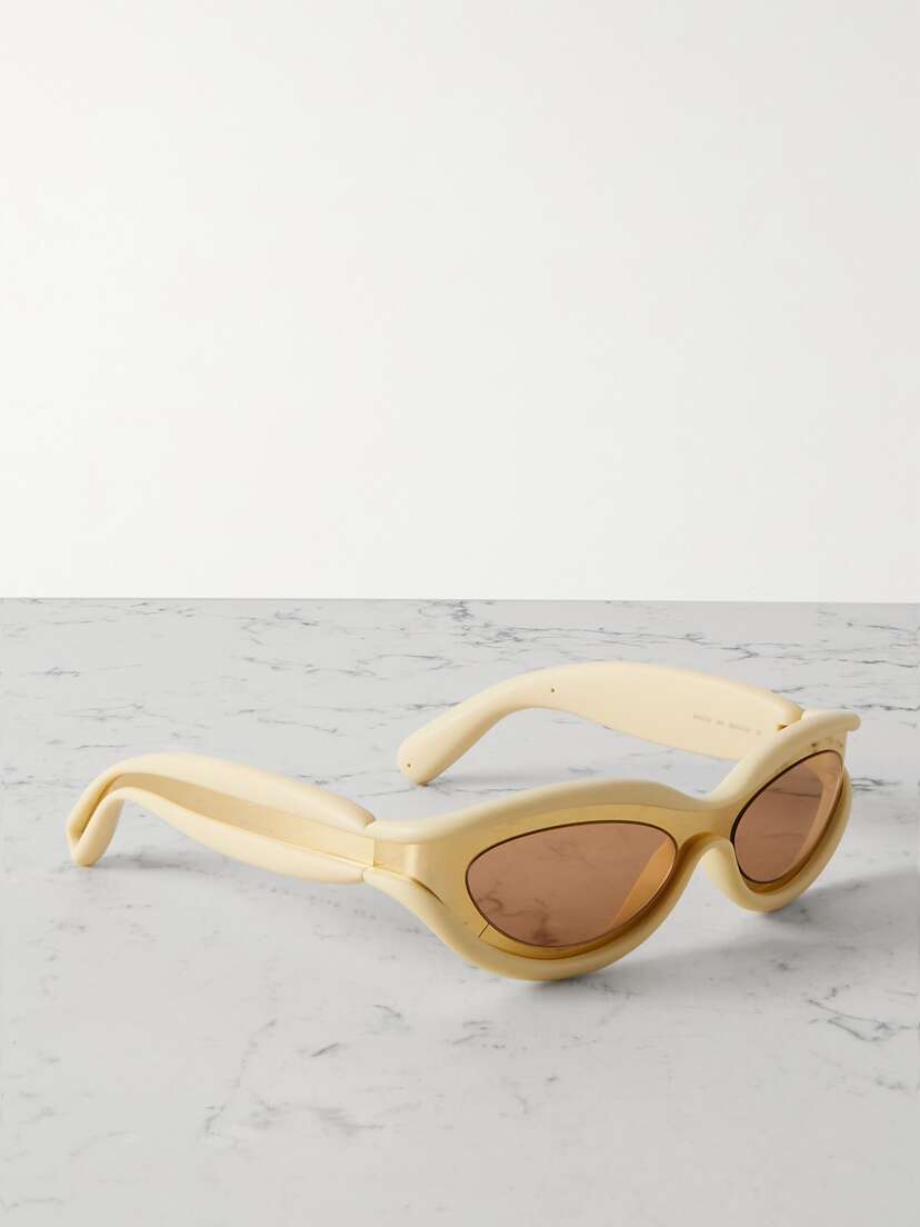 Bottega Veneta Eyewear Oval-frame Acetate And Gold-tone Sunglasses