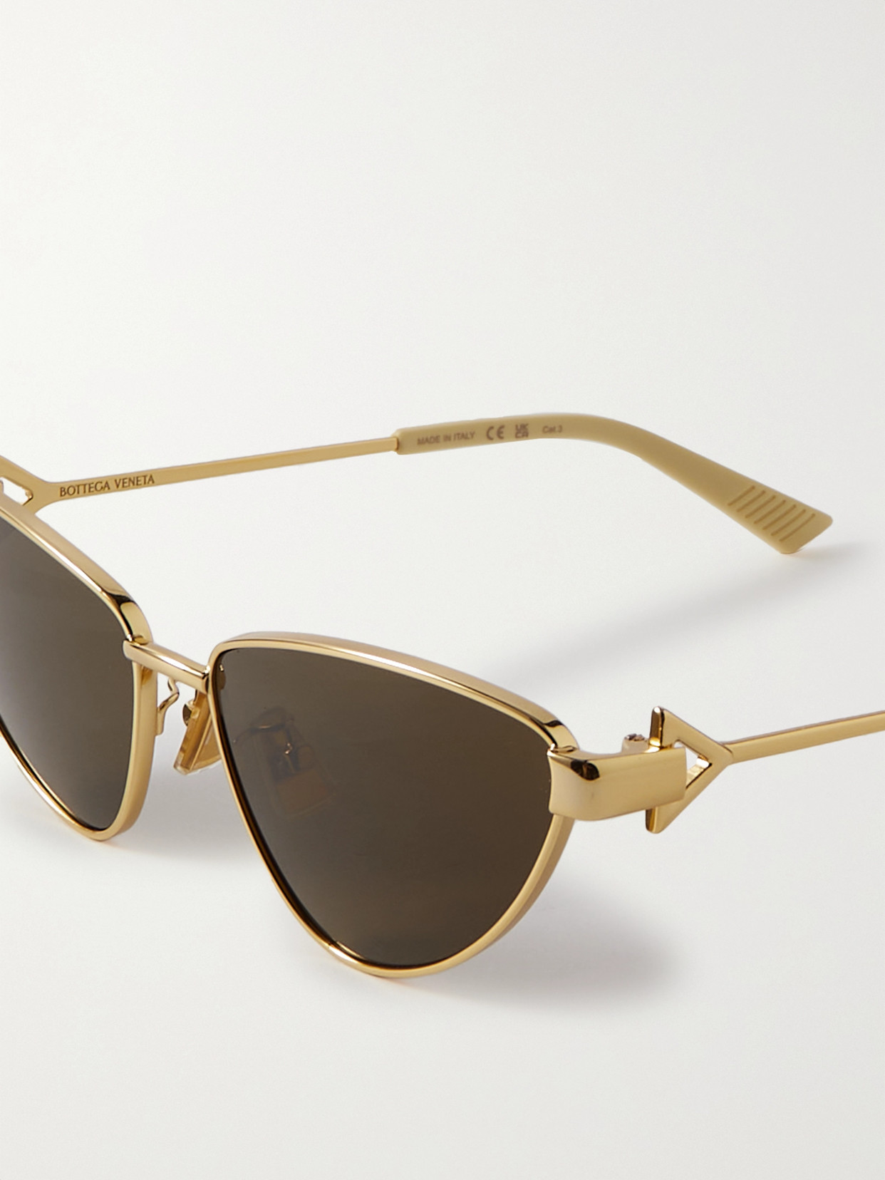 Bottega Veneta Cat-eye Gold-tone Sunglasses In Gold