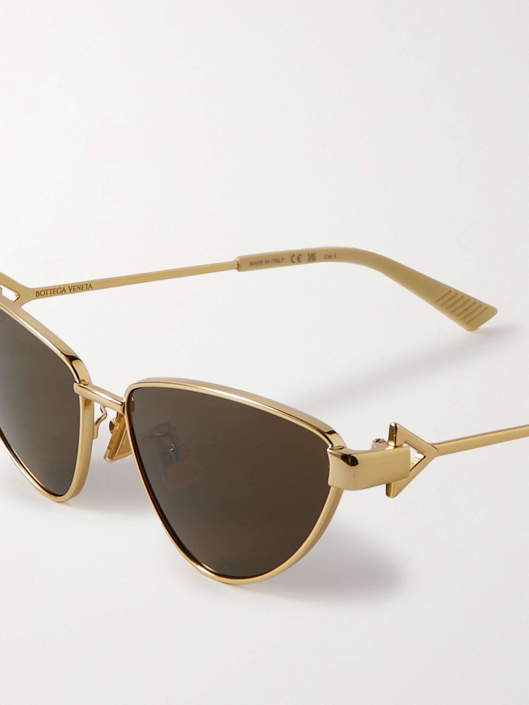 BOTTEGA VENETA EYEWEAR Cat-eye tortoiseshell and gold-tone acetate