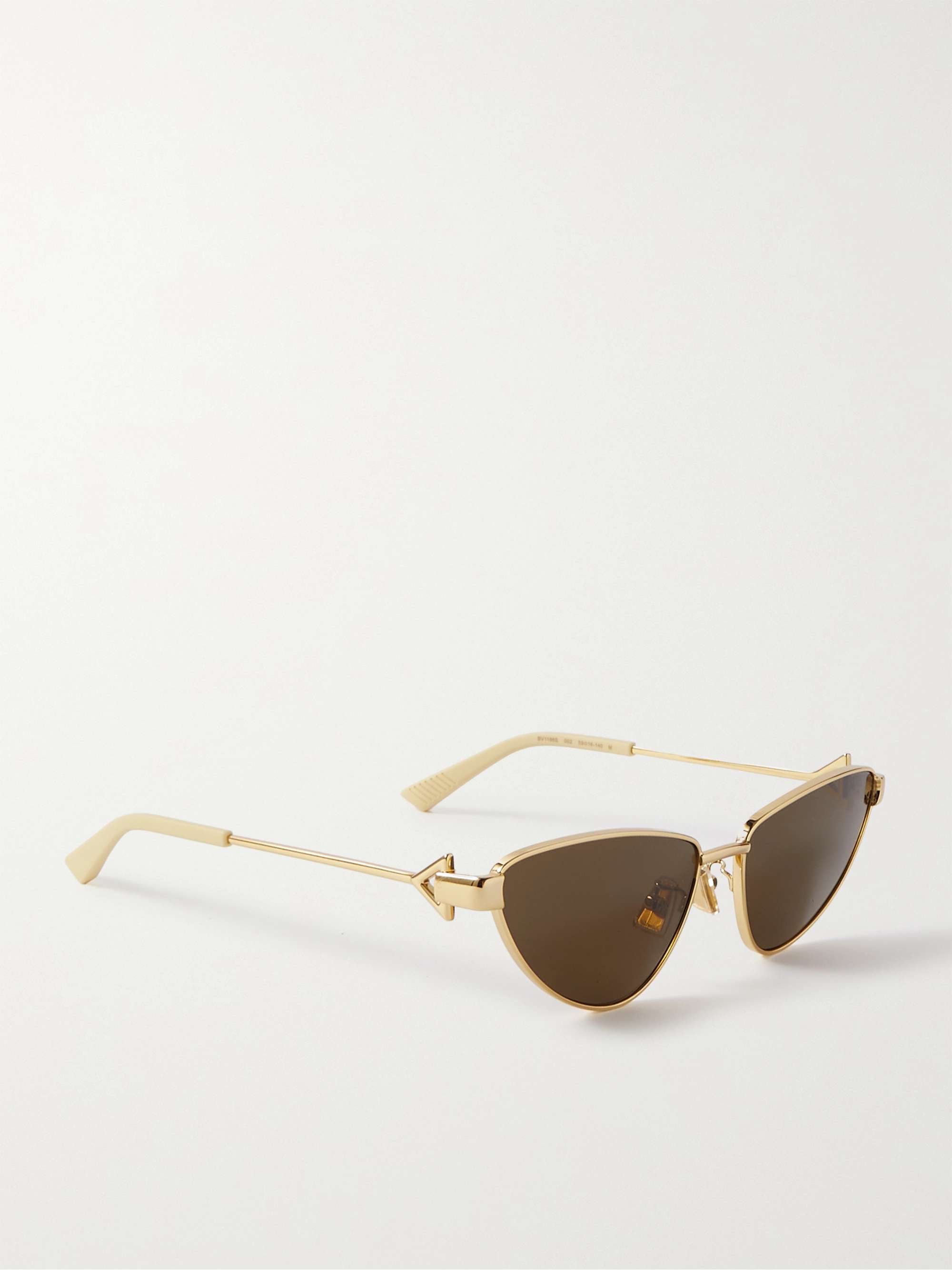 BOTTEGA VENETA EYEWEAR Cat-eye gold-tone sunglasses | NET-A-PORTER