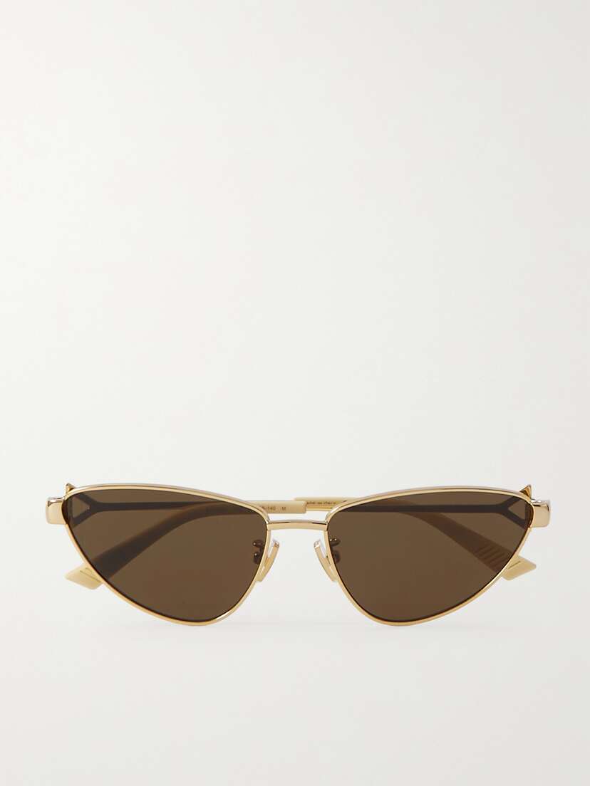 Bottega Veneta Eyewear Cat-eye Gold-tone Sunglasses