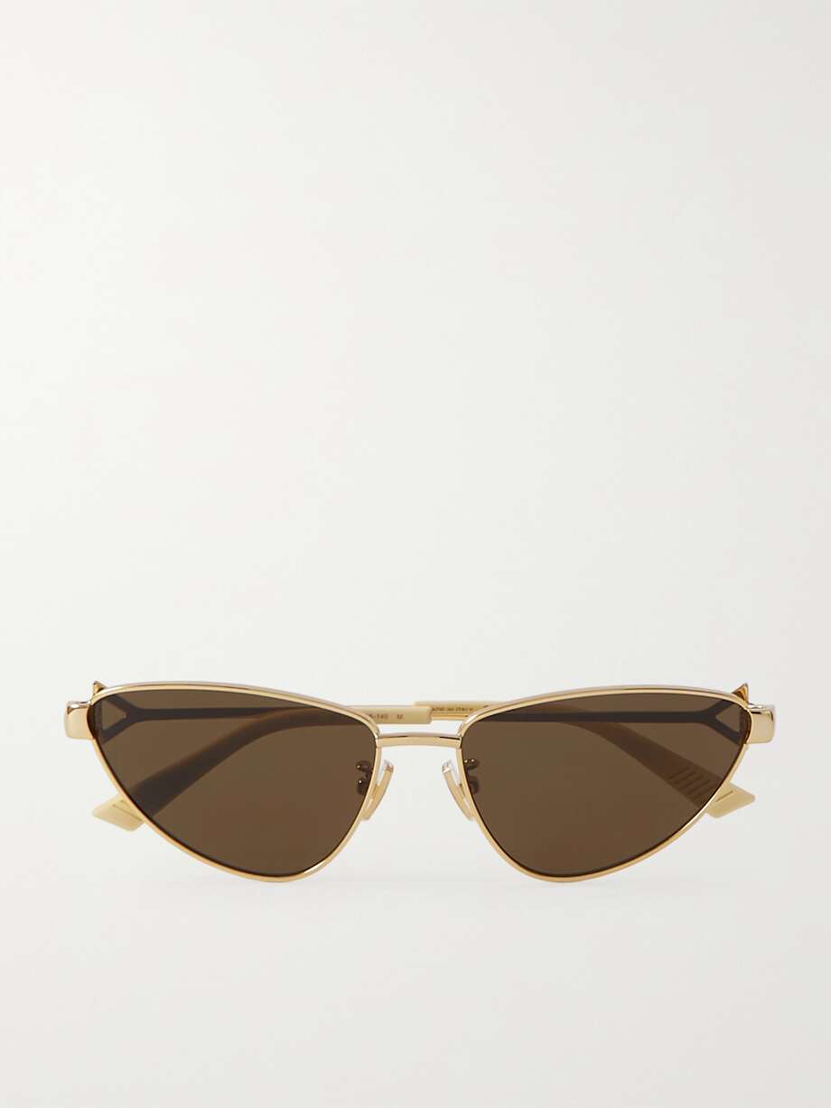 BOTTEGA VENETA EYEWEAR 金色金属猫眼太阳镜 | NET-A-PORTER