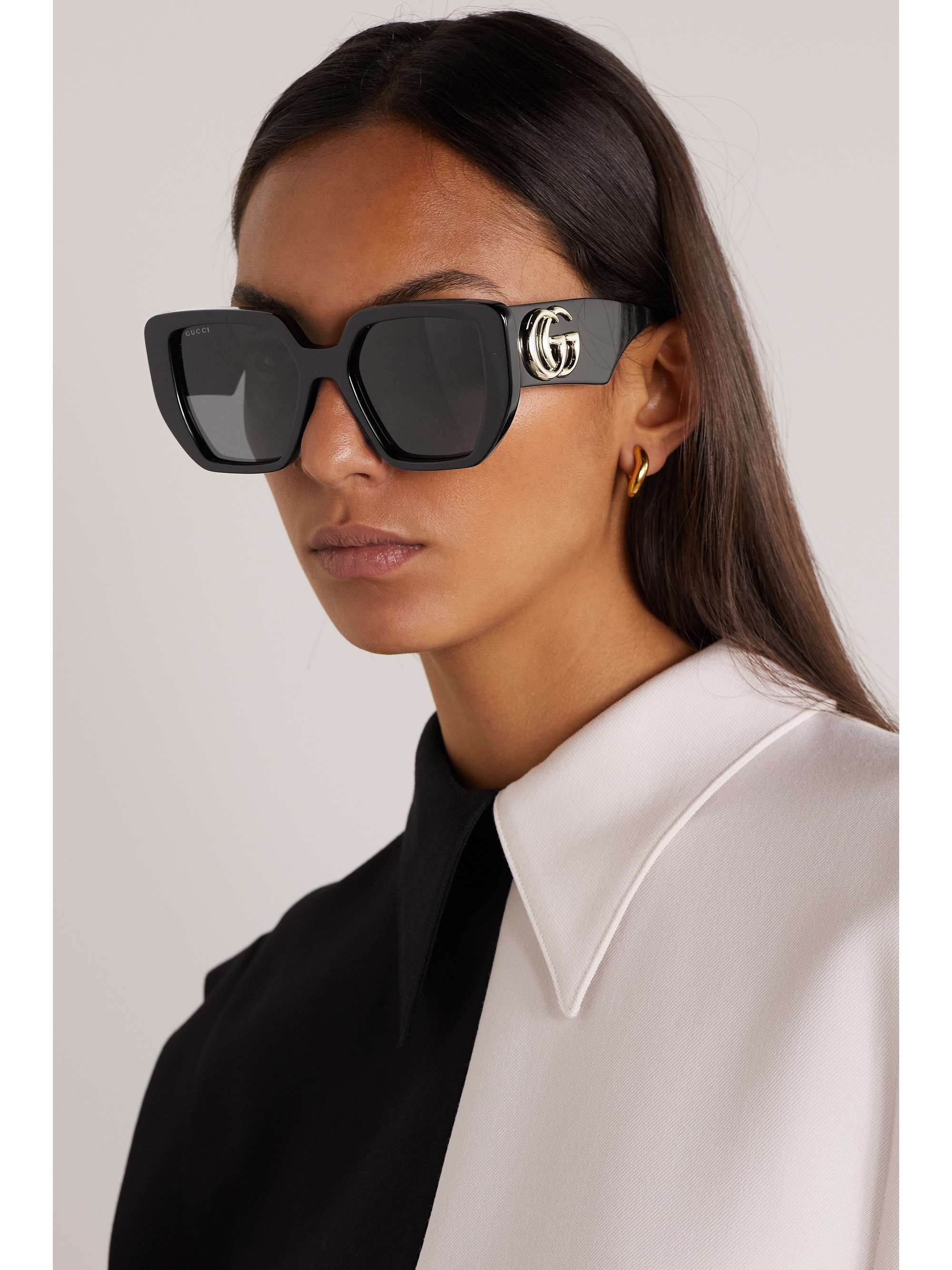 GUCCI EYEWEAR Oversized square-frame acetate NET-A-PORTER