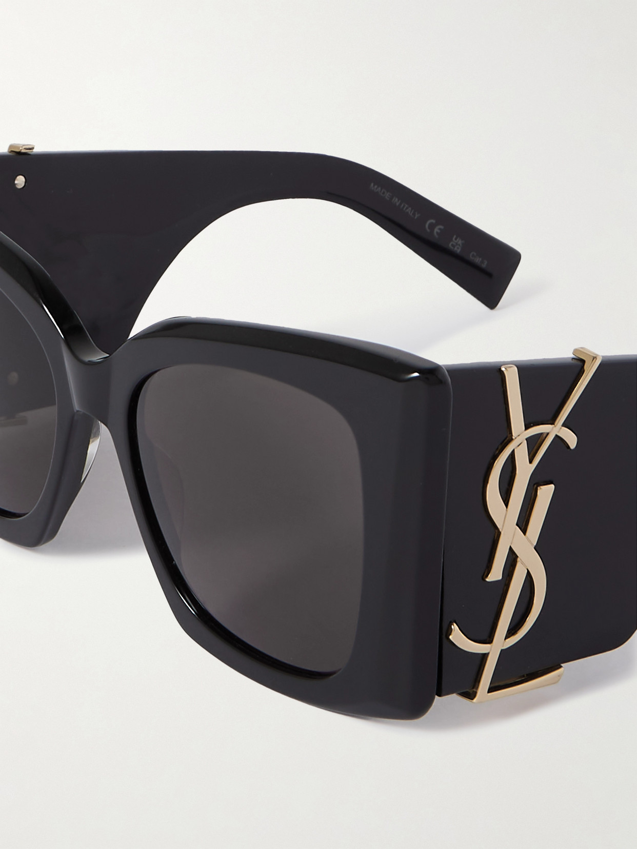 Saint Laurent Blaze Oversized Cat-eye Acetate Sunglasses In Black