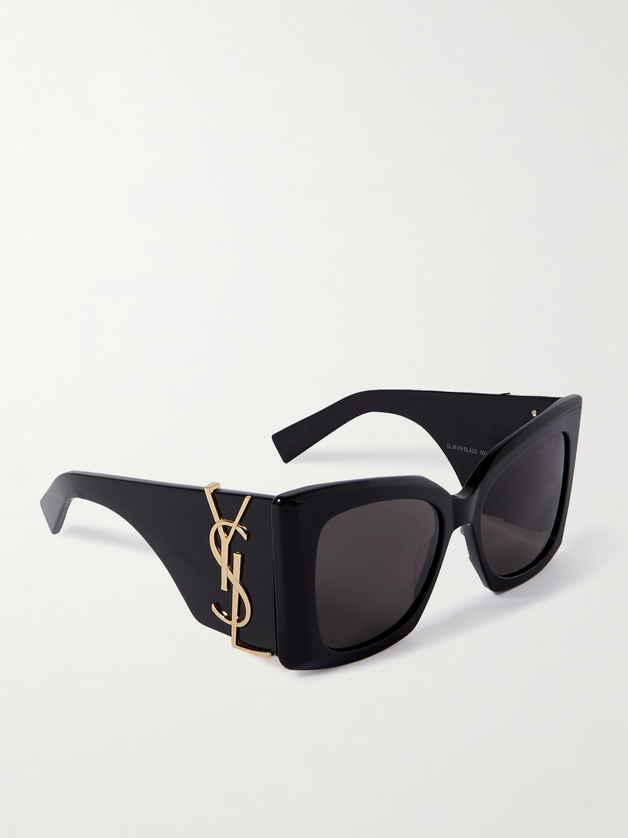 Saint Laurent Blaze Oversized Cat-eye Acetate Sunglasses In Black