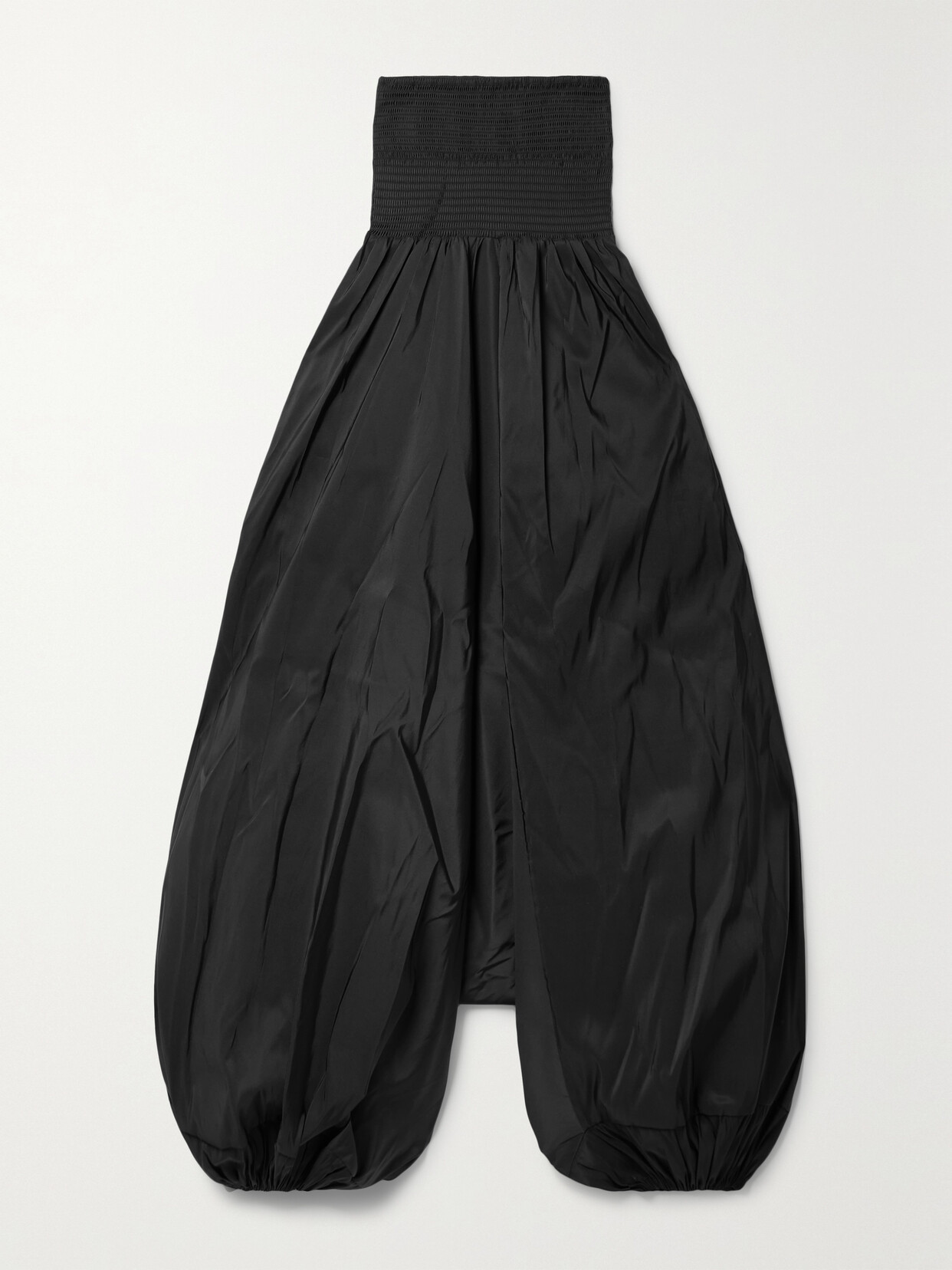 Christopher John Rogers - Strapless Shirred Silk-taffeta Jumpsuit - Black