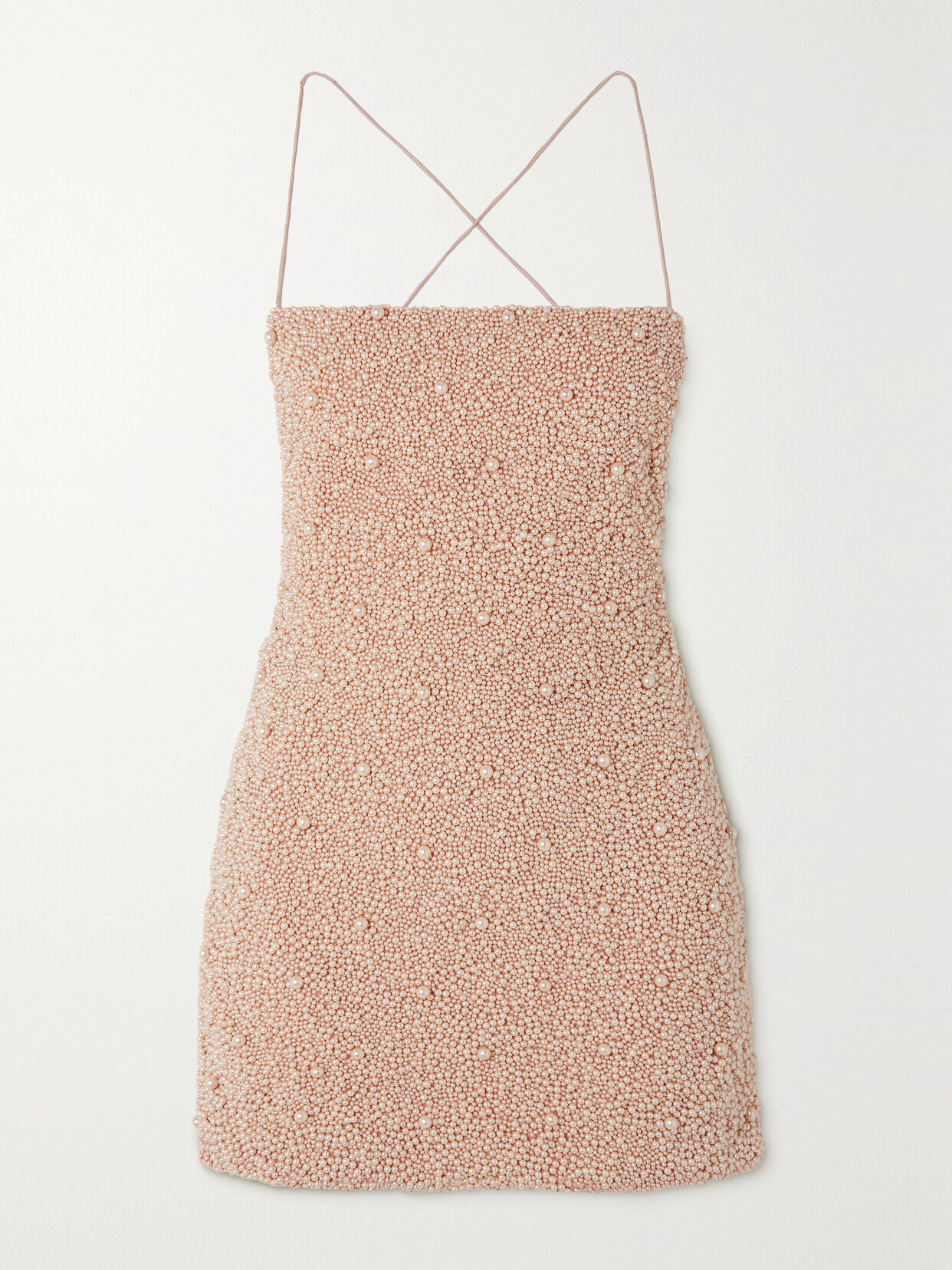 Retrofête Marin Faux Pearl-embellished Crepe Mini Dress - Pink