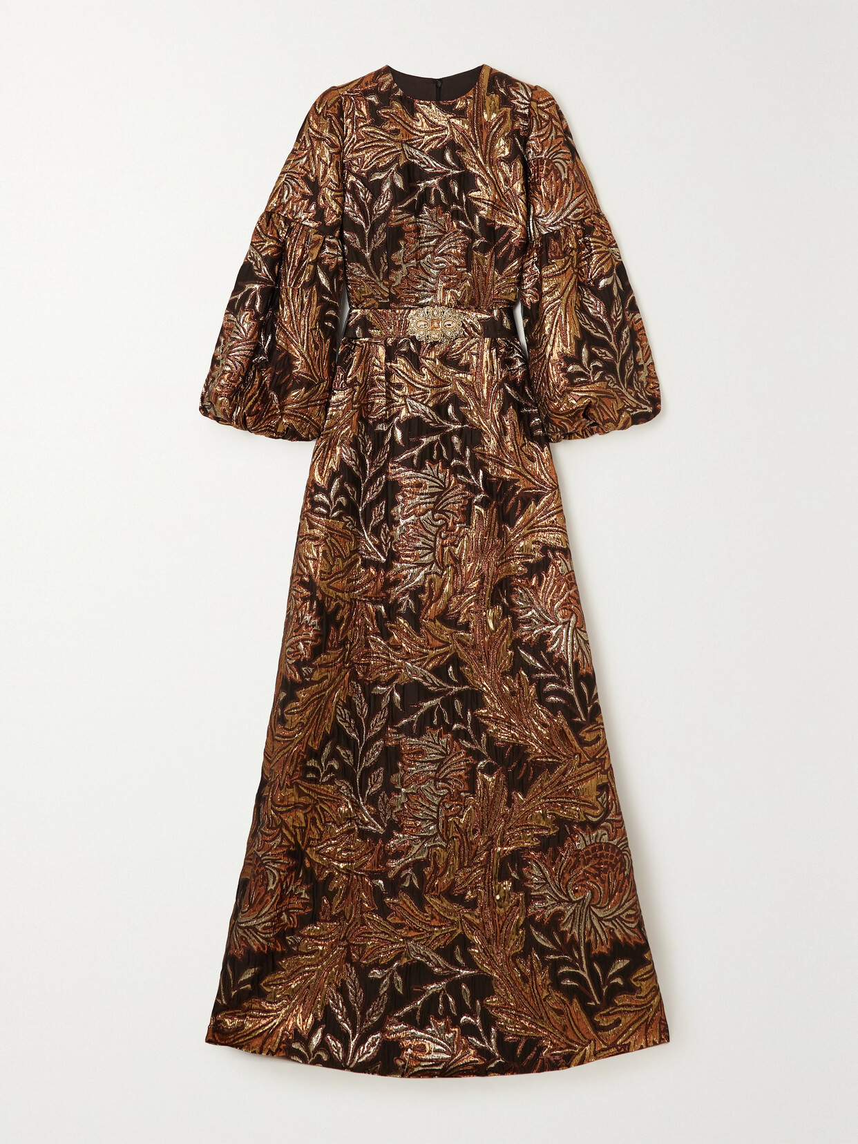 Andrew Gn - Belted Metallic Brocade Gown - FR38