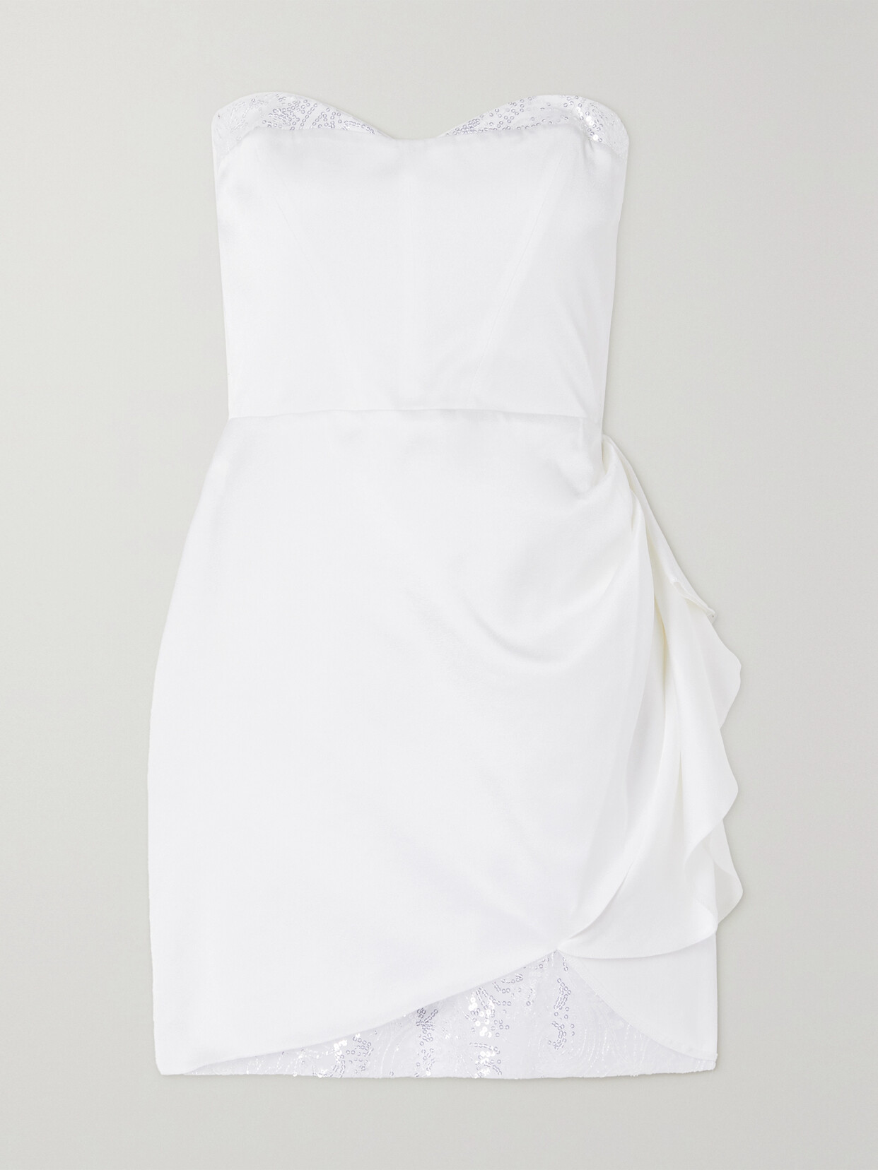 Rime Arodaky - Crawford Sequin-embellished Satin-crepe Mini Dress - White