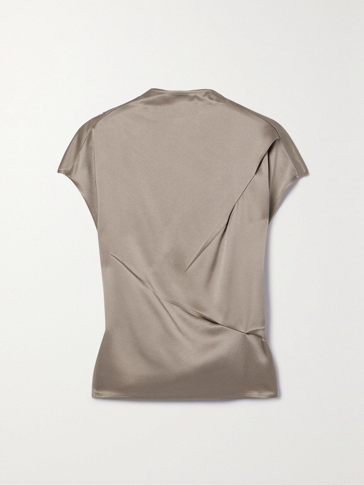 GAUCHERE - Draped Satin-crepe Top - Brown