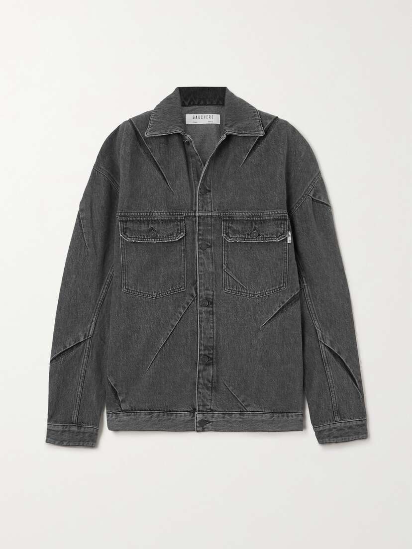 GAUCHERE Pleated Denim Jacket