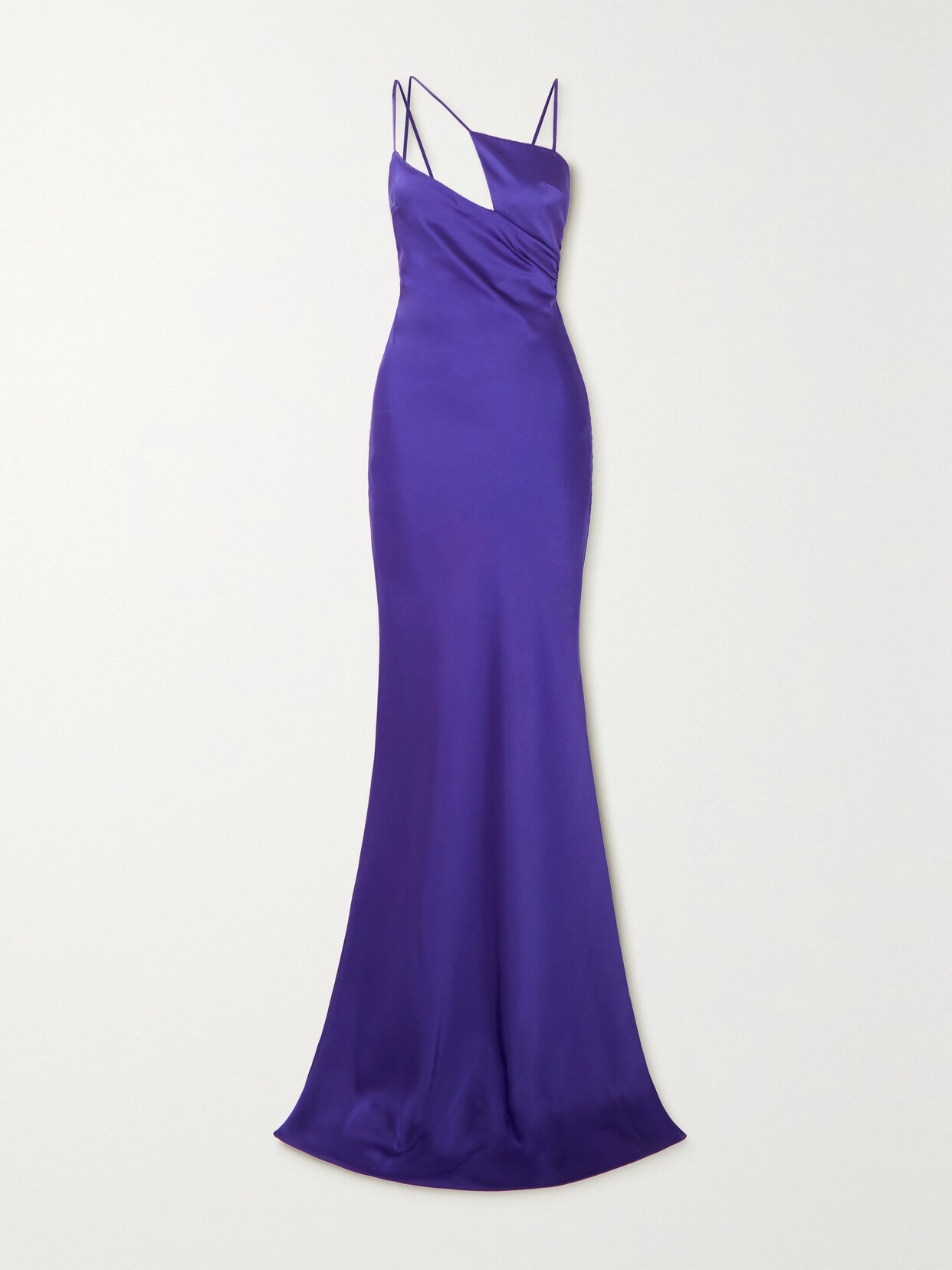 The Attico - Melva Cutout Satin Maxi Dress - Blue