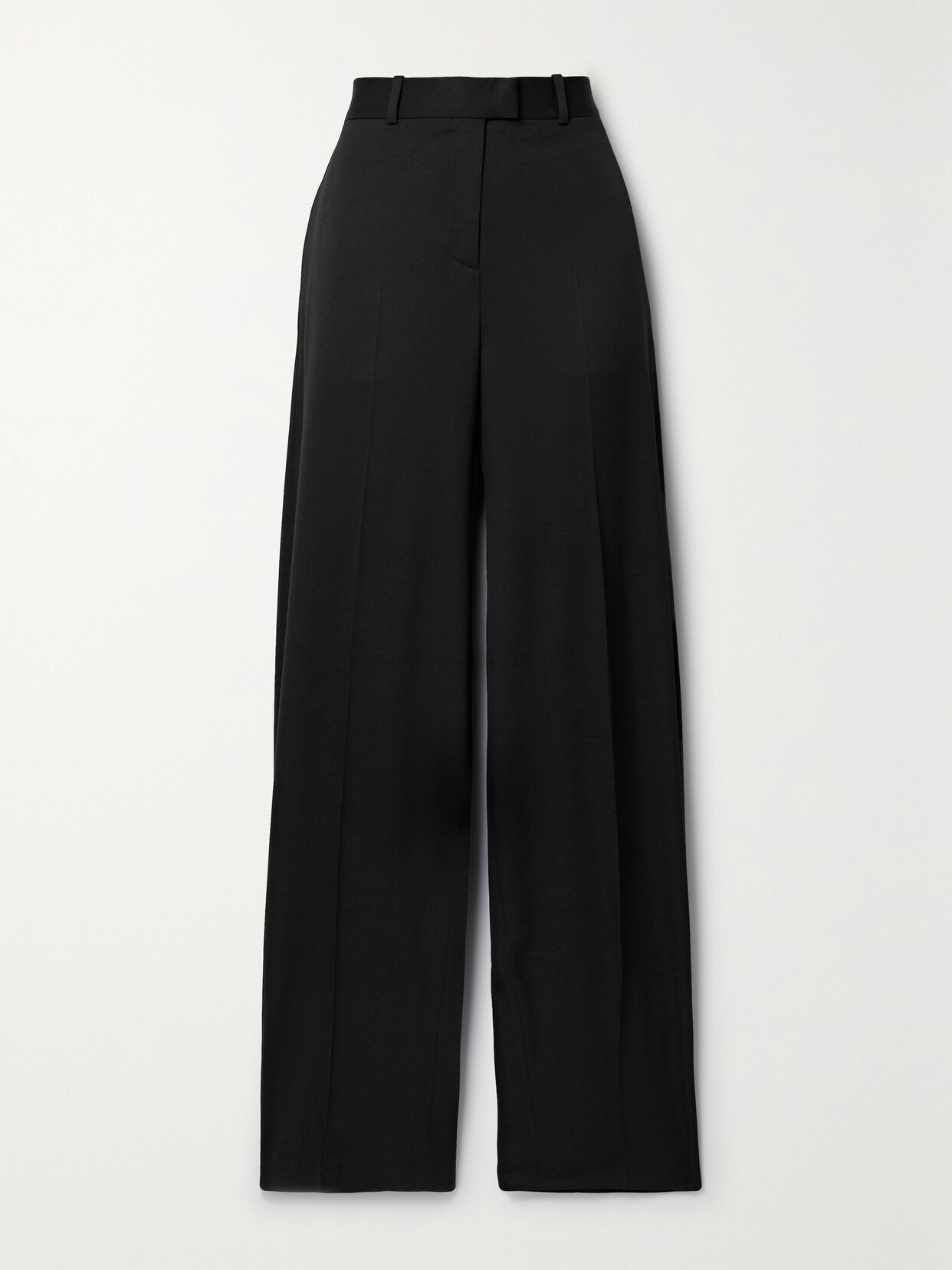 The Attico Jagger Stretch-wool Twill Straight-leg Pants - Black