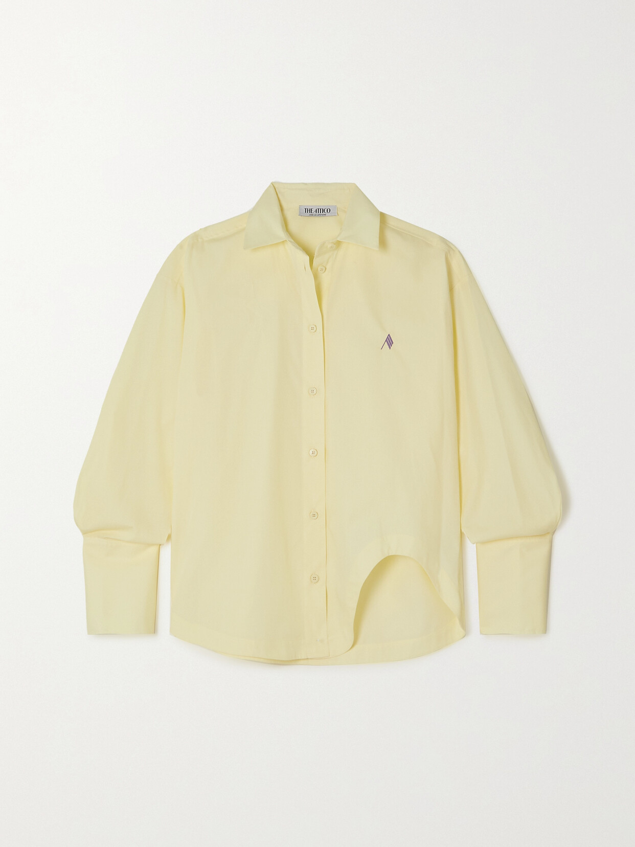 The Attico Eliza Embroidered Cotton-poplin Shirt - Yellow