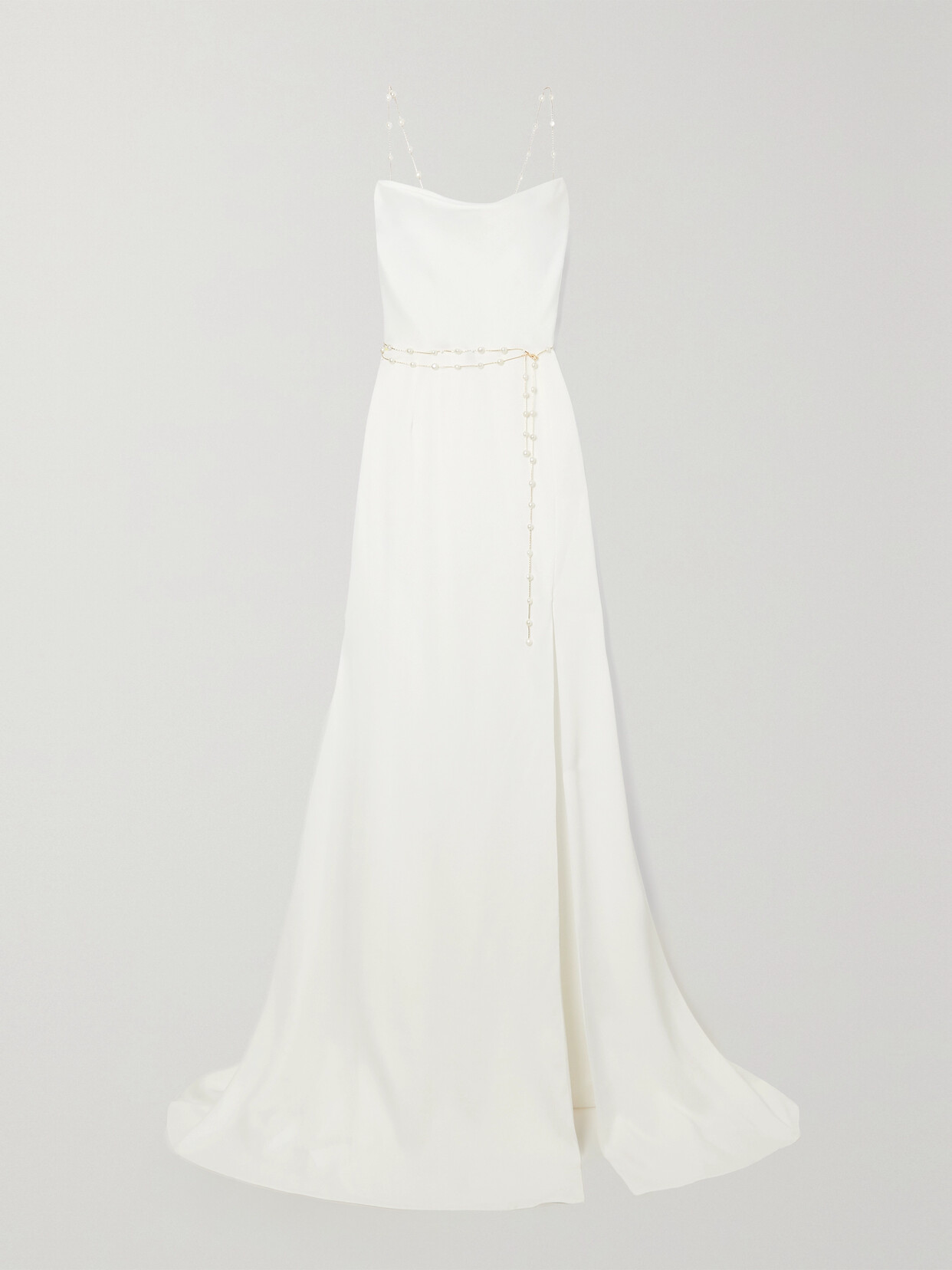 Rime Arodaky Naomi Embellished Silk-crepe Gown In White