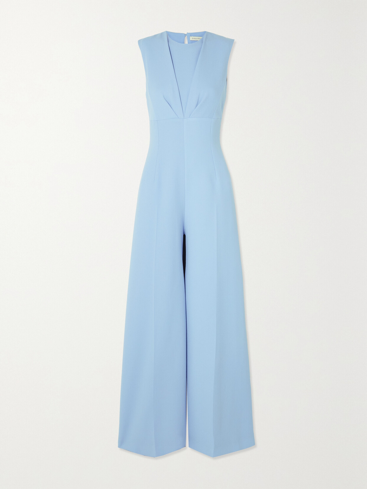 Emilia Wickstead - Whitney Gathered Wool-crepe Jumpsuit - Blue