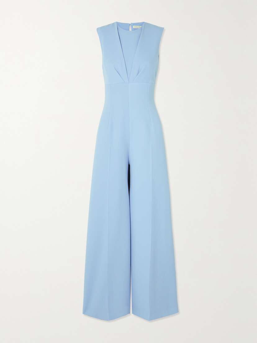 Emilia Wickstead Whitney Gathered Wool-crepe Jumpsuit - UK 16