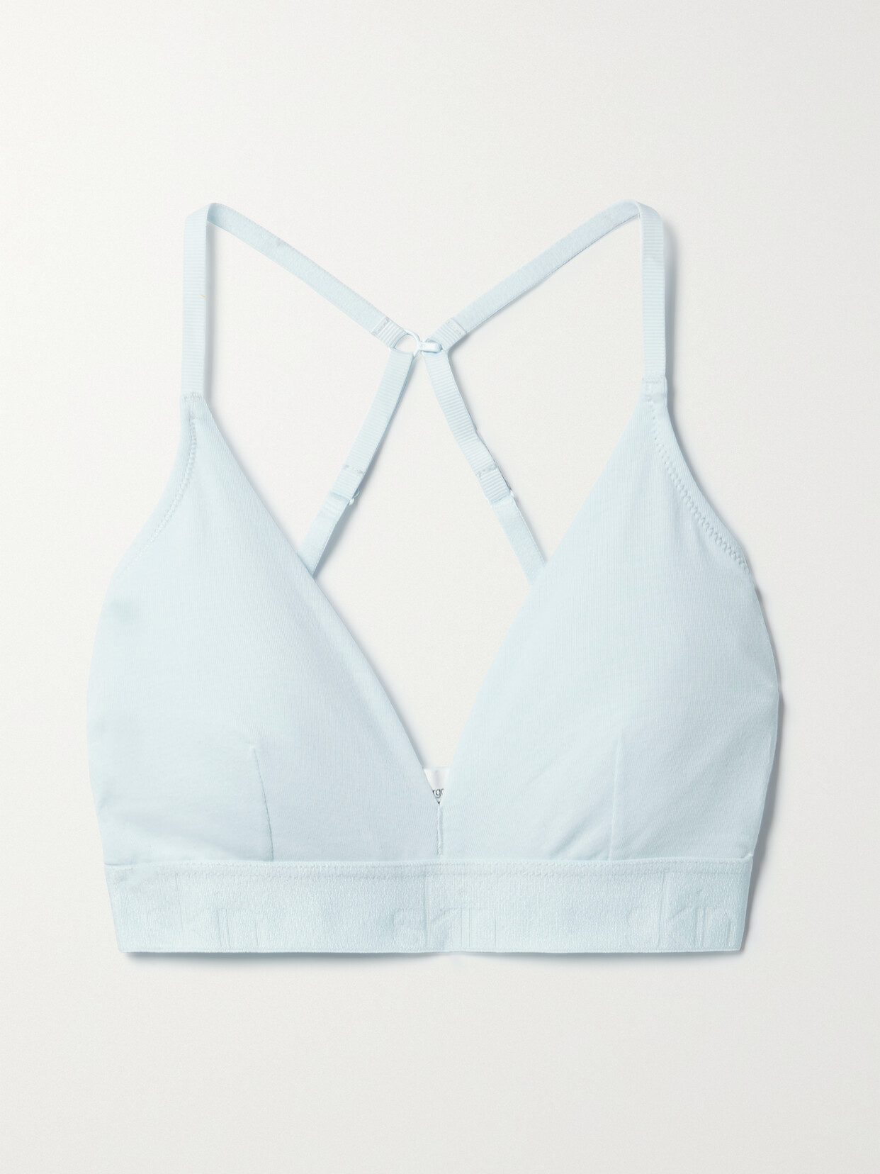 Skin - + Net Sustain Hadlee Stretch Organic Pima Cotton Soft-cup Triangle Bra - Blue