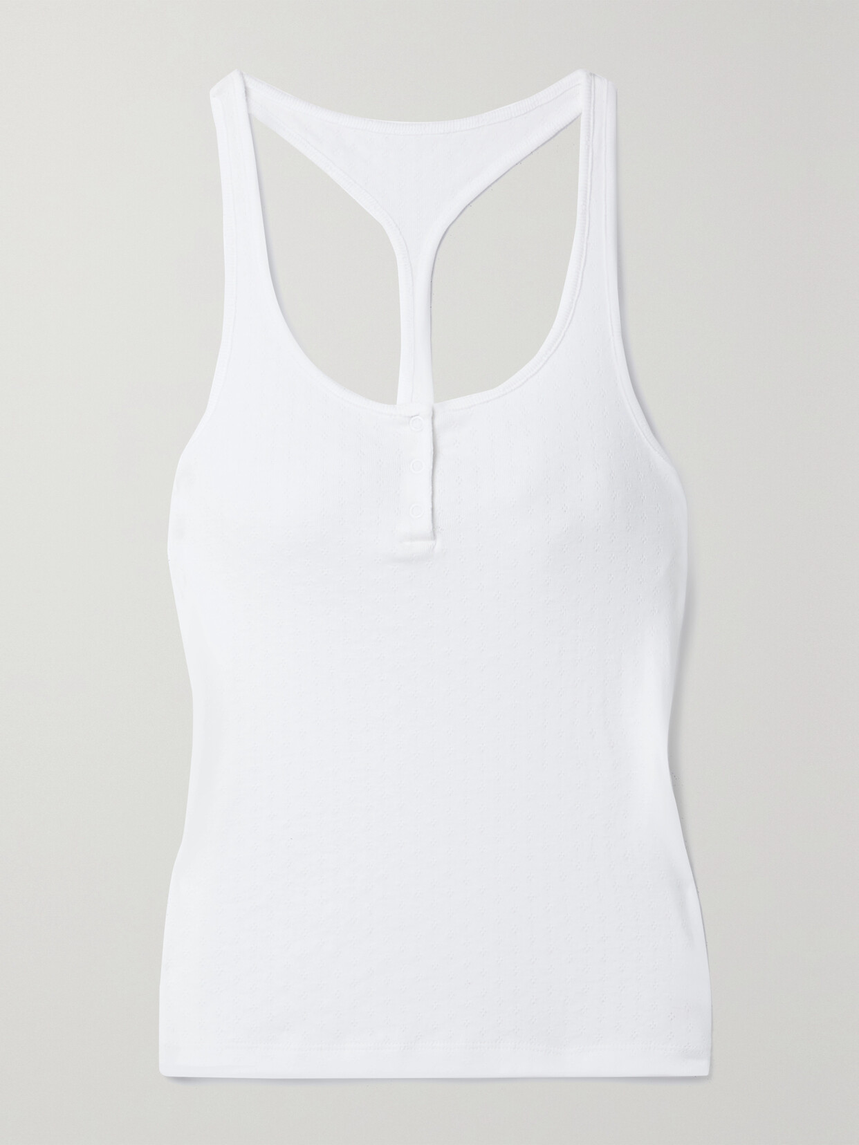 Skin - Penny Pointelle-knit Organic Cotton Tank - White