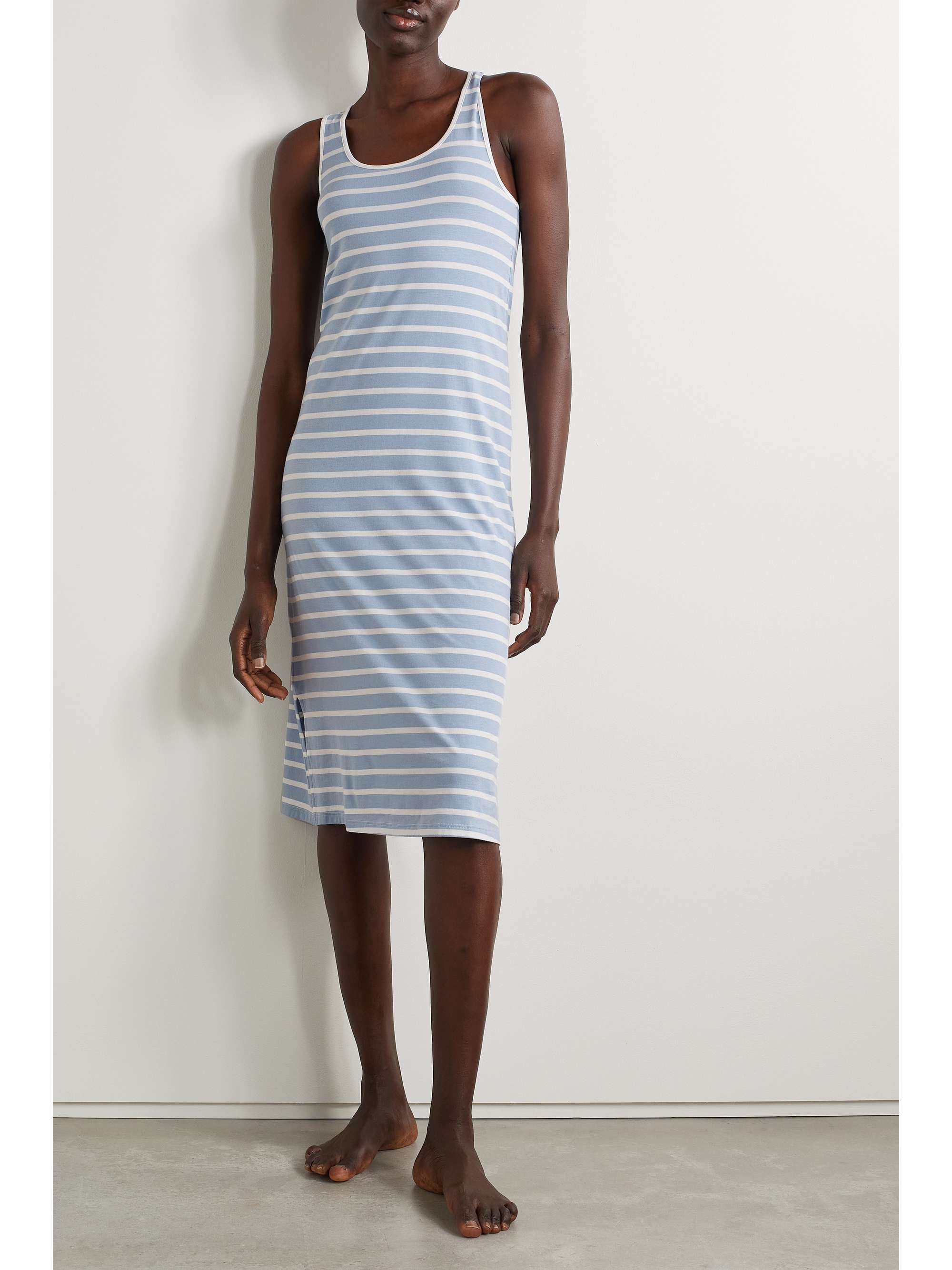 SKIN Madilyn striped stretch-Pima cotton and modal-blend jersey dress |  NET-A-PORTER