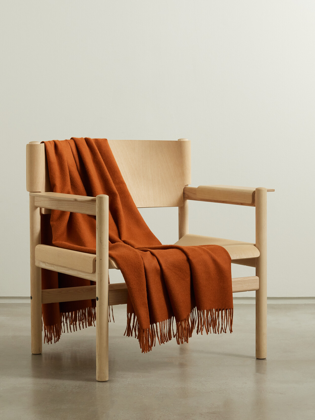 Soho Home - Maria Fringed Alpaca Blanket - Orange